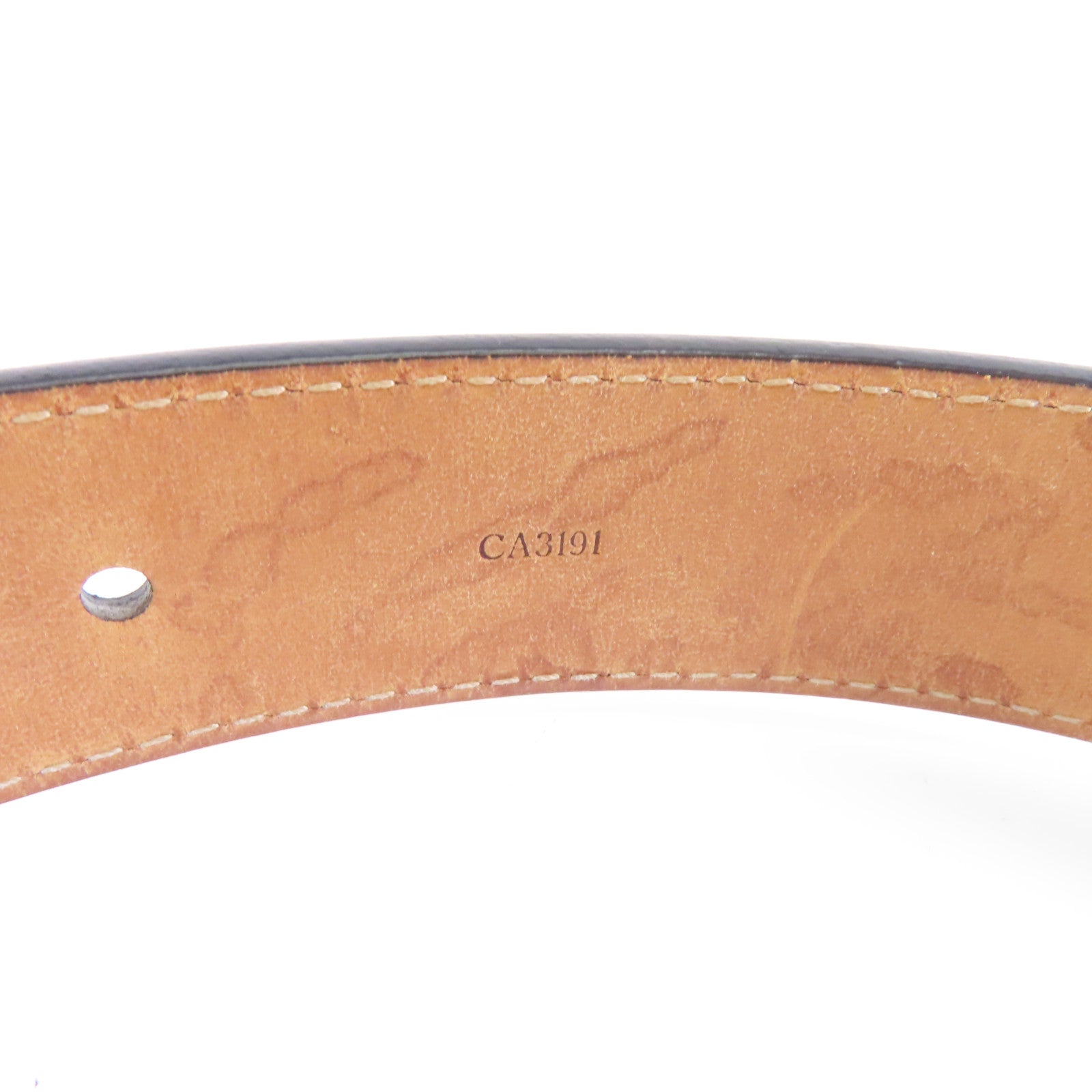 LOUIS VUITTON Epi Belt 85cm銀扣皮帶黑色