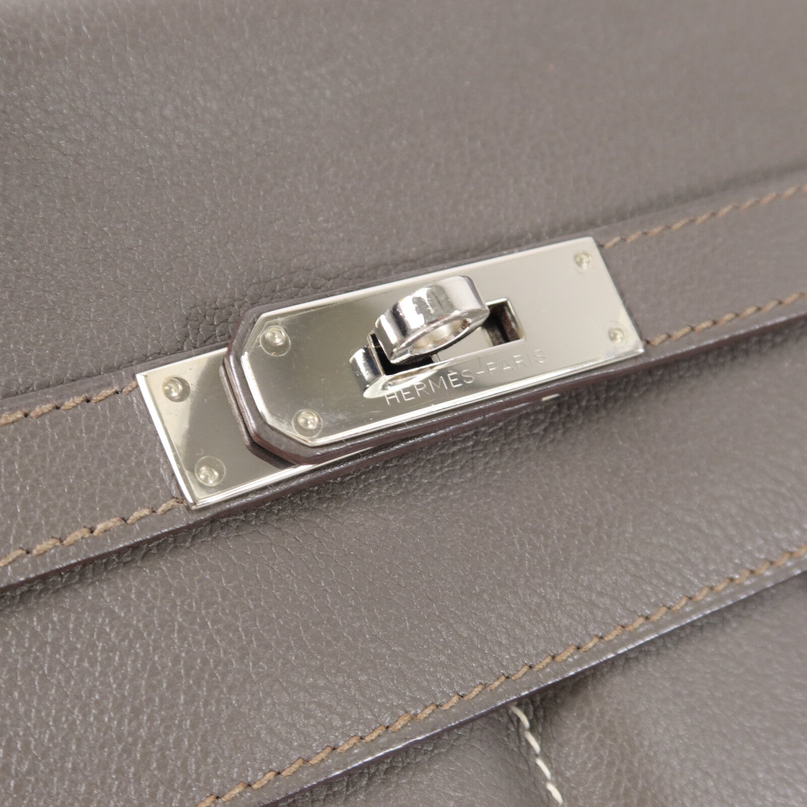 HERMES Evercoler皮革Berline 28肩背袋Gray