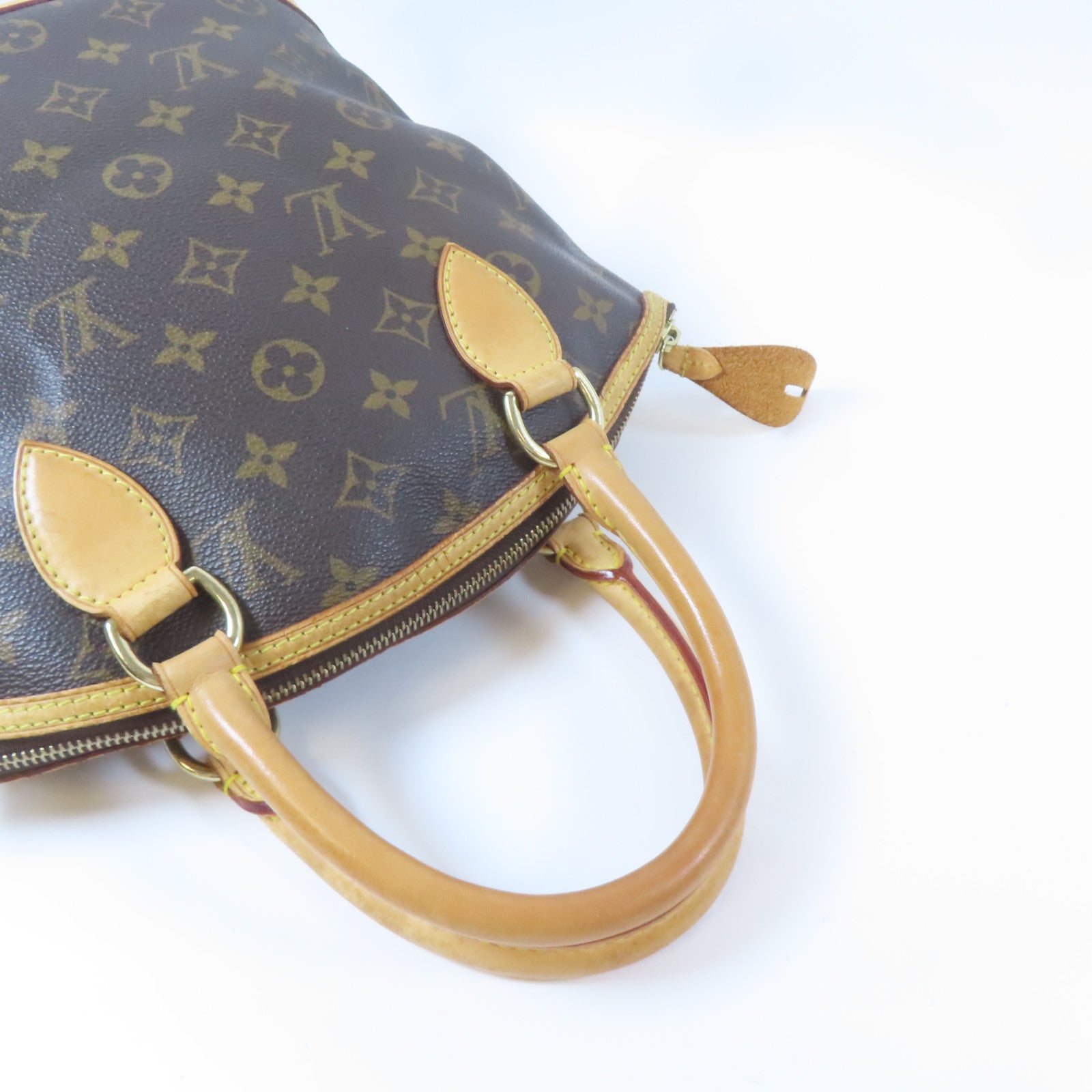 LOUIS VUITTON Monogram Lockit金扣手挽袋啡色