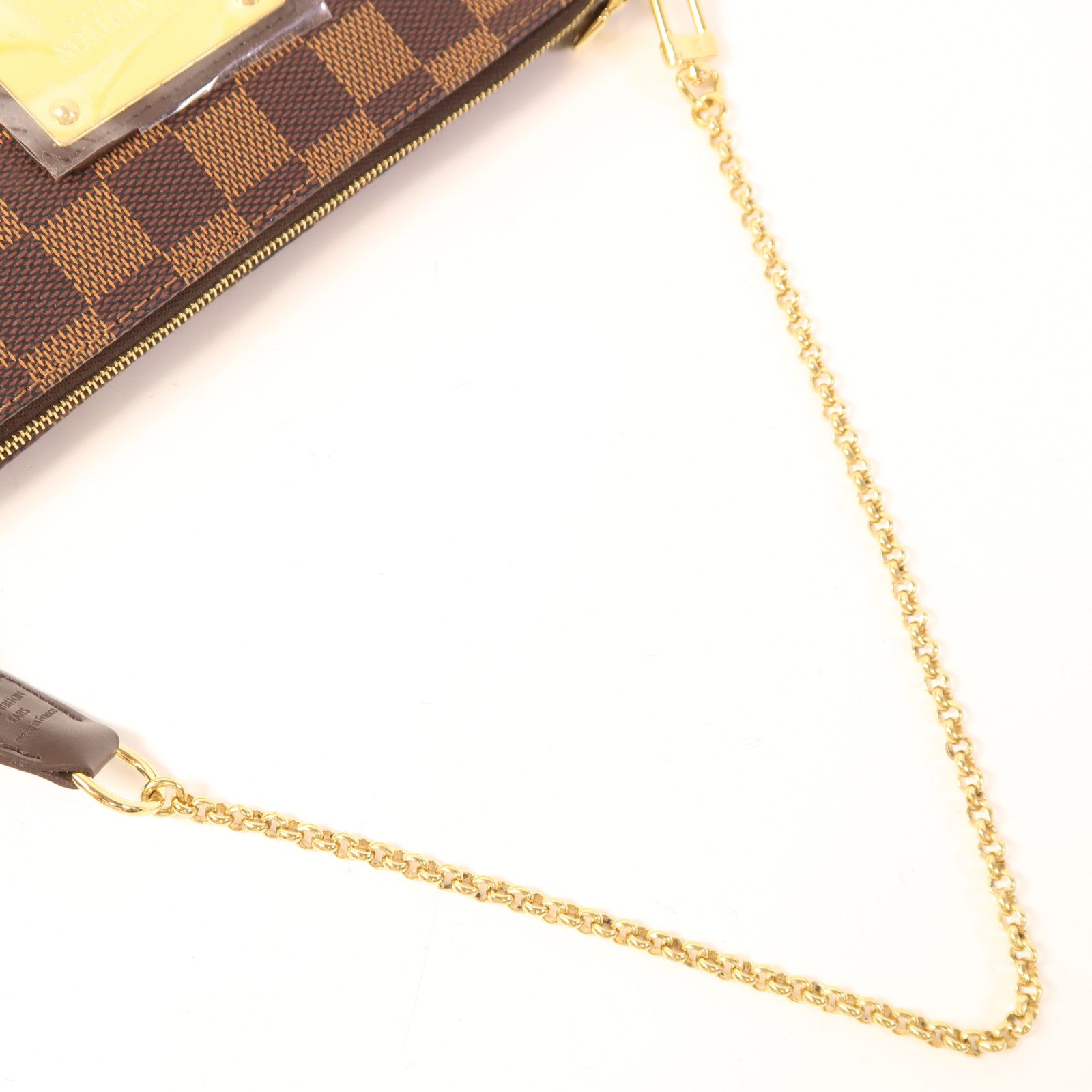 LOUIS VUITTON Damier Eva金扣手挽肩背兩用袋棕色