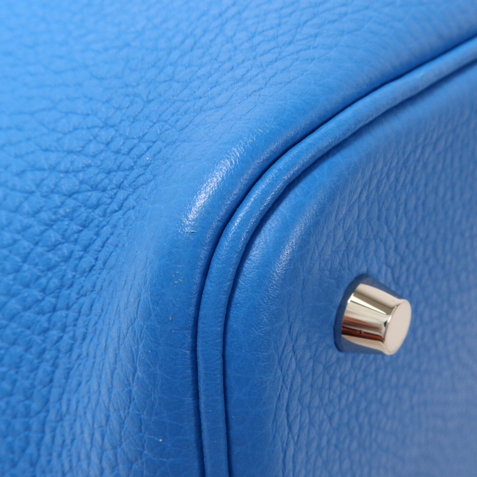 HERMES Clemence皮革Picotin MM扣手挽袋Bleu Zanzibar