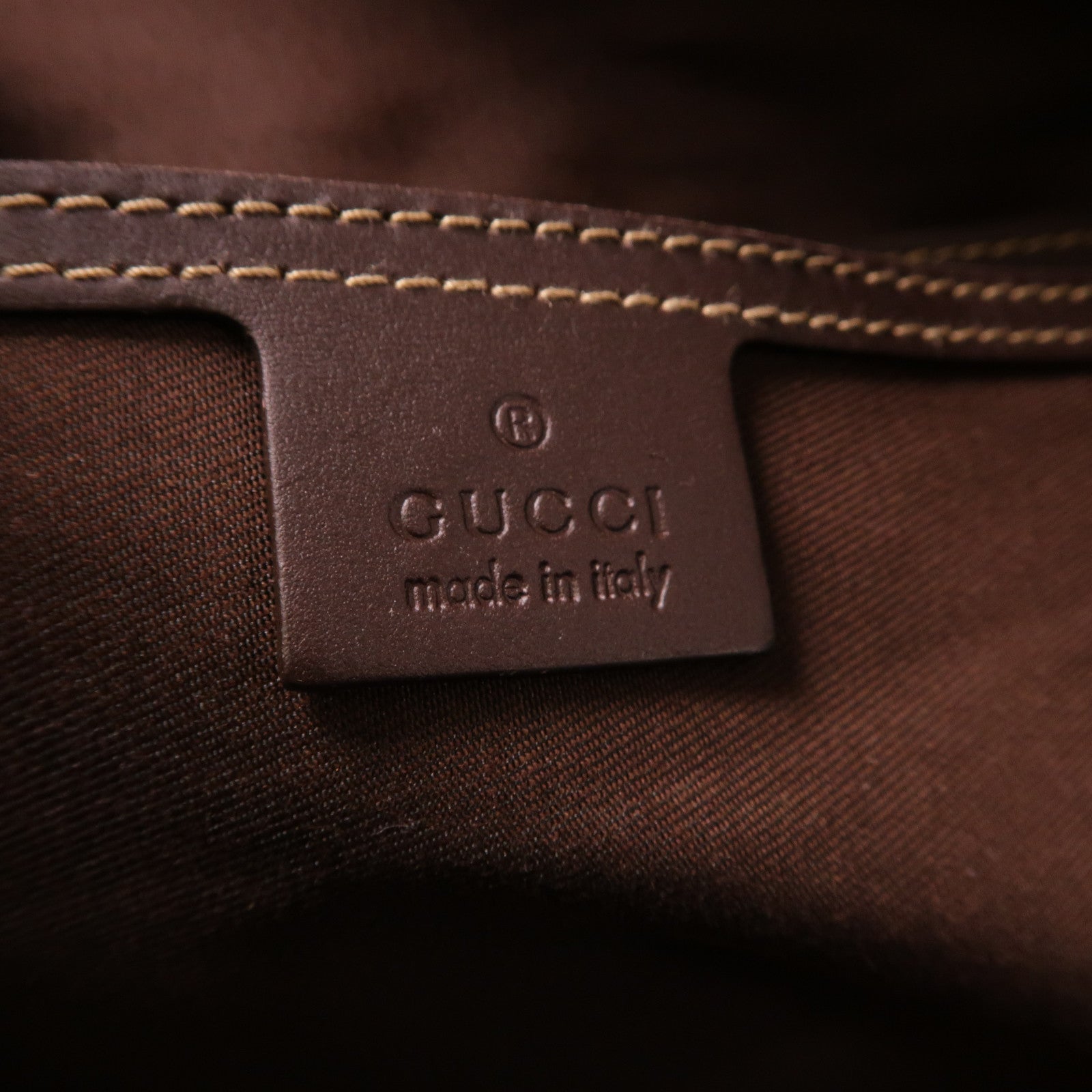 GUCCI 塗層帆布Boston Bag金扣手挽肩背兩用袋啡色