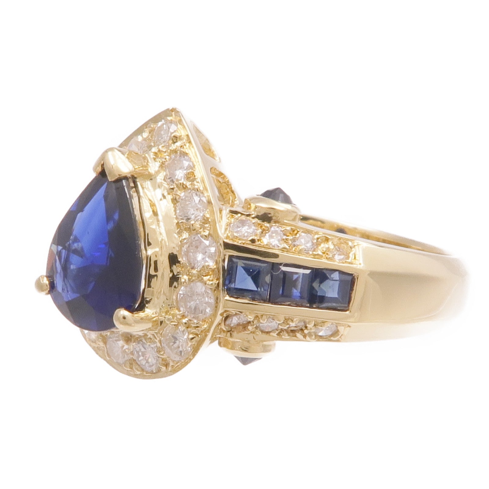 JEWELRY 18K黃金Sapphire Diamond Ring藍寶石/鑽石戒指US#6.25