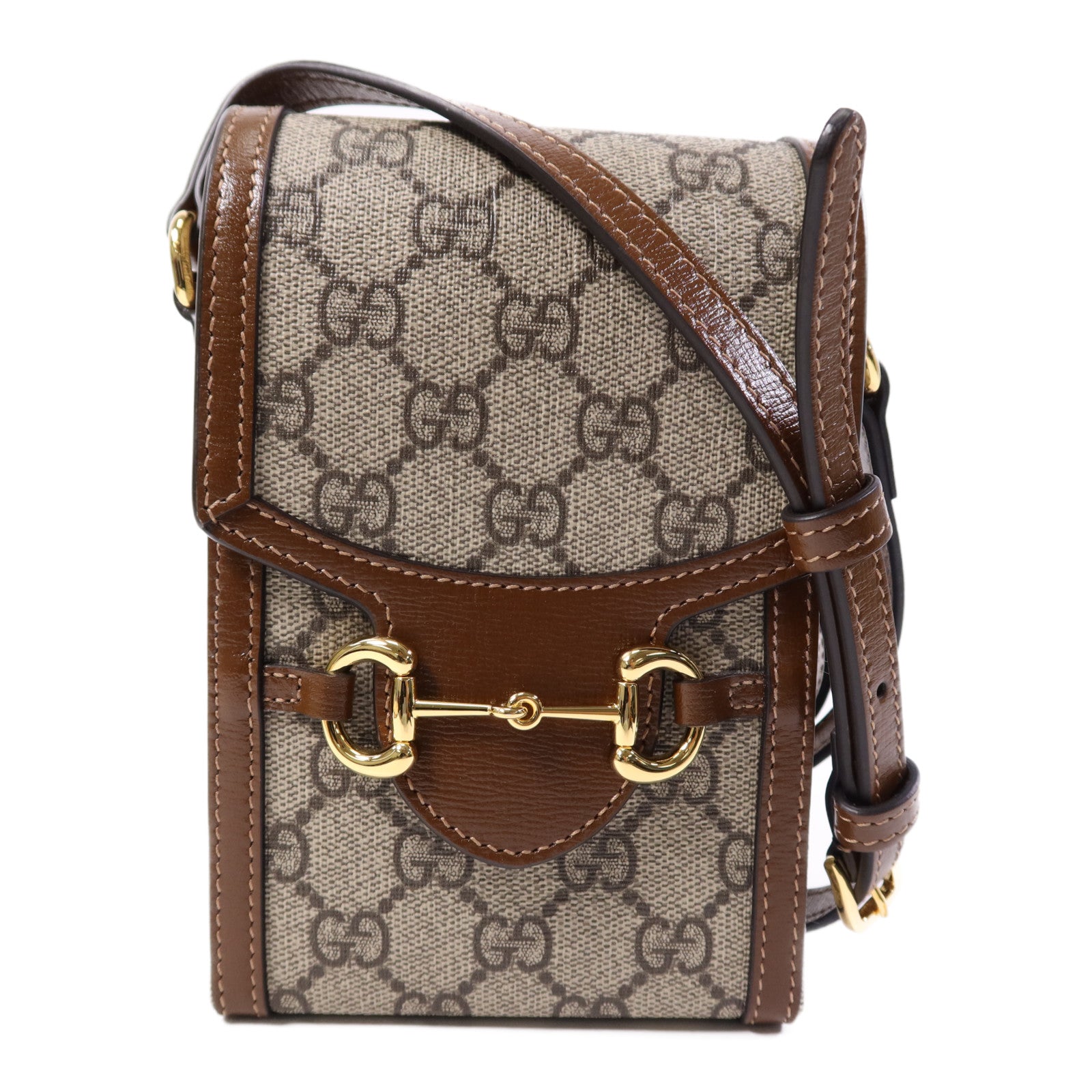 GUCCI 塗層帆布Horsebit 1955 Mini金扣肩背袋
