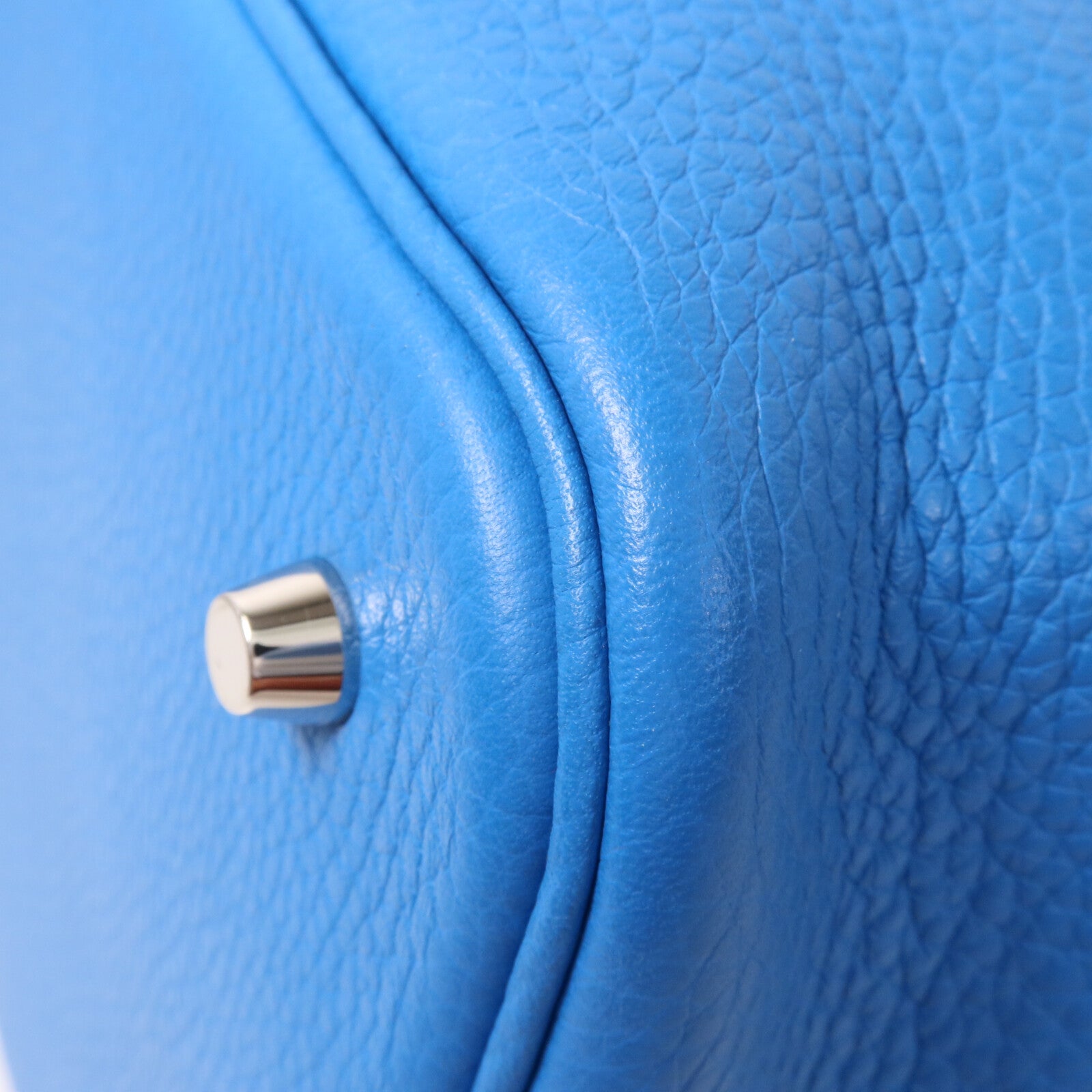 HERMES Clemence皮革Picotin MM扣手挽袋Bleu Zanzibar