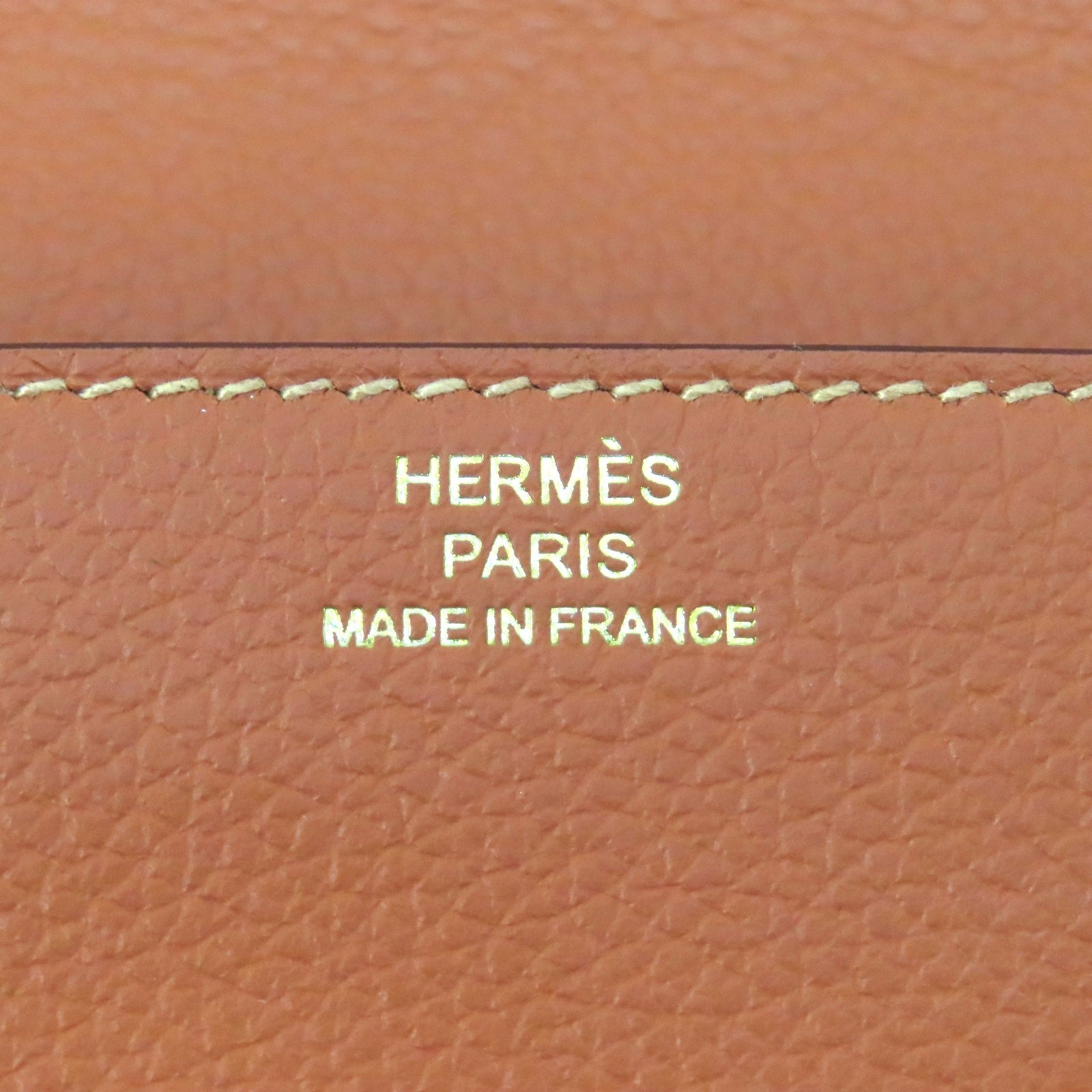 HERMES Evercolor皮革Roulis Slim金扣錢包啡色