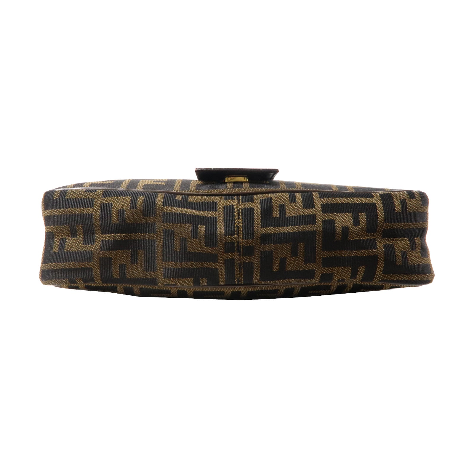 FENDI 帆布Shoulder Bag金扣肩背袋黑色/啡色