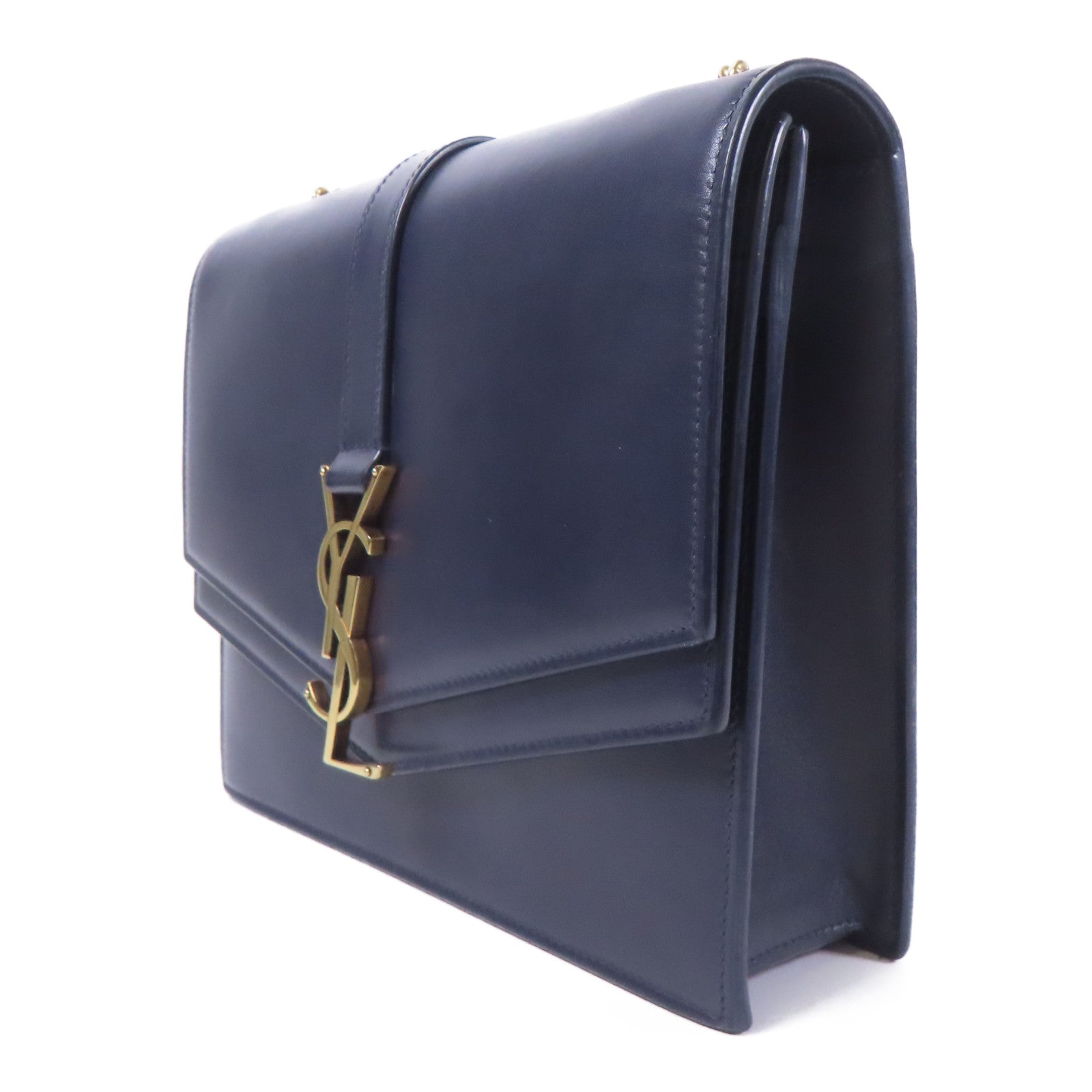 SAINT LAURENT 牛皮皮革Chain Shoulder金扣鏈帶肩背袋