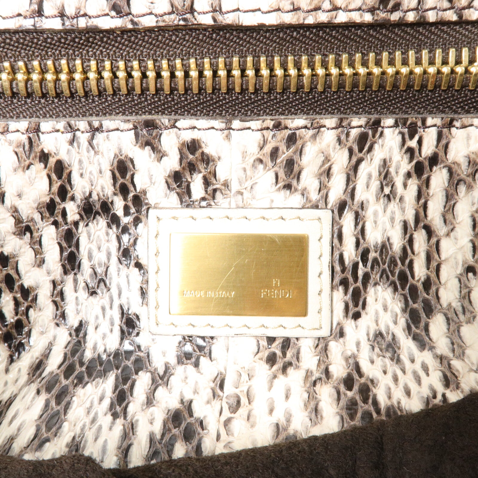 FENDI 蛇皮皮革/Ombre Leather Peekaboo Large手挽肩背兩用袋