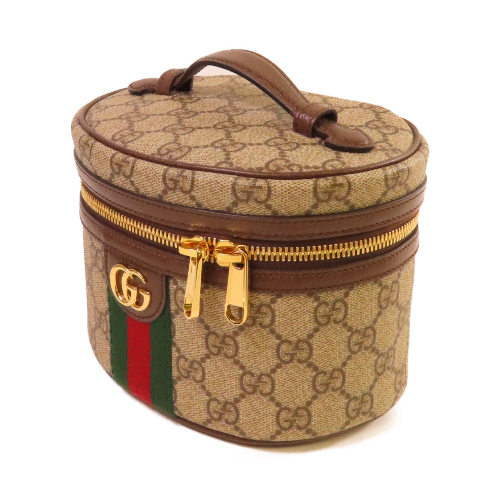 GUCCI 塗層帆布Ophidia Cosmestic Hand Bag金扣手挽袋啡色