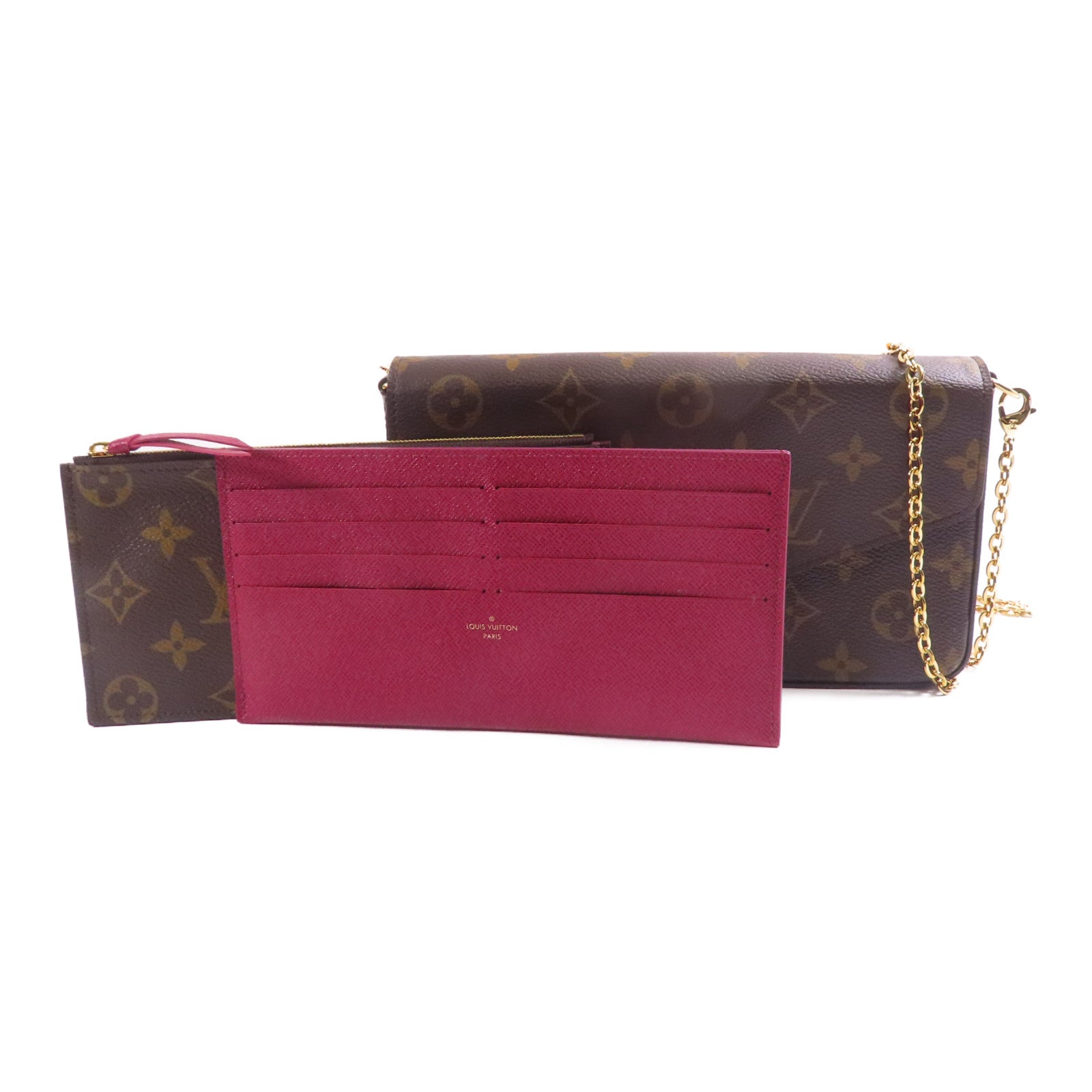 LOUIS VUITTON Monogram Pochette Felicie金扣鏈帶肩背袋