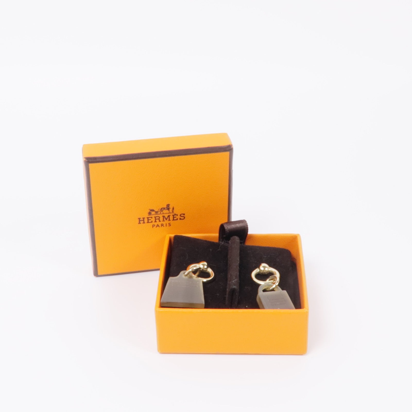 HERMES 水牛角/金屬Earrings耳環