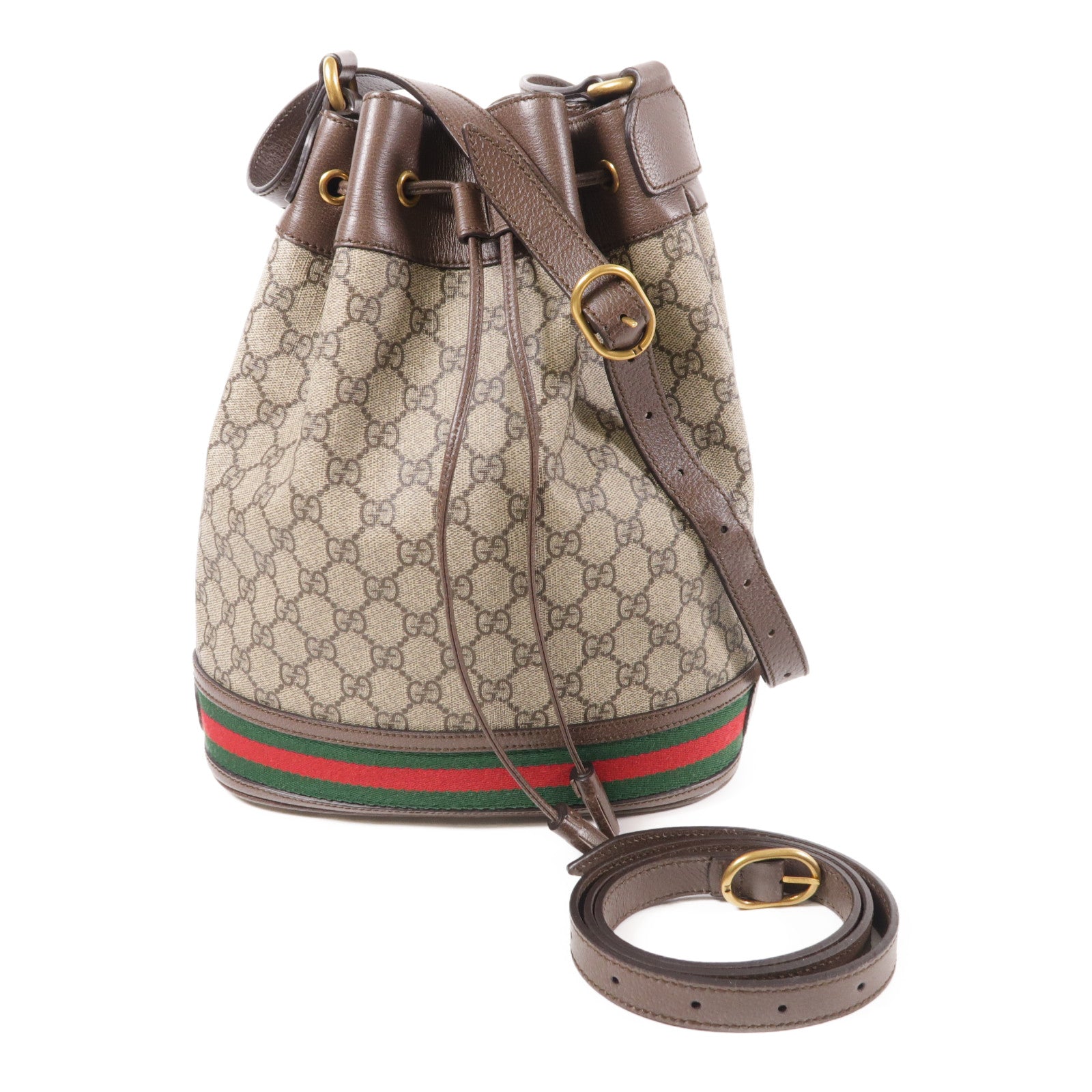 GUCCI 塗層帆布Shoulder Bag金扣肩背袋