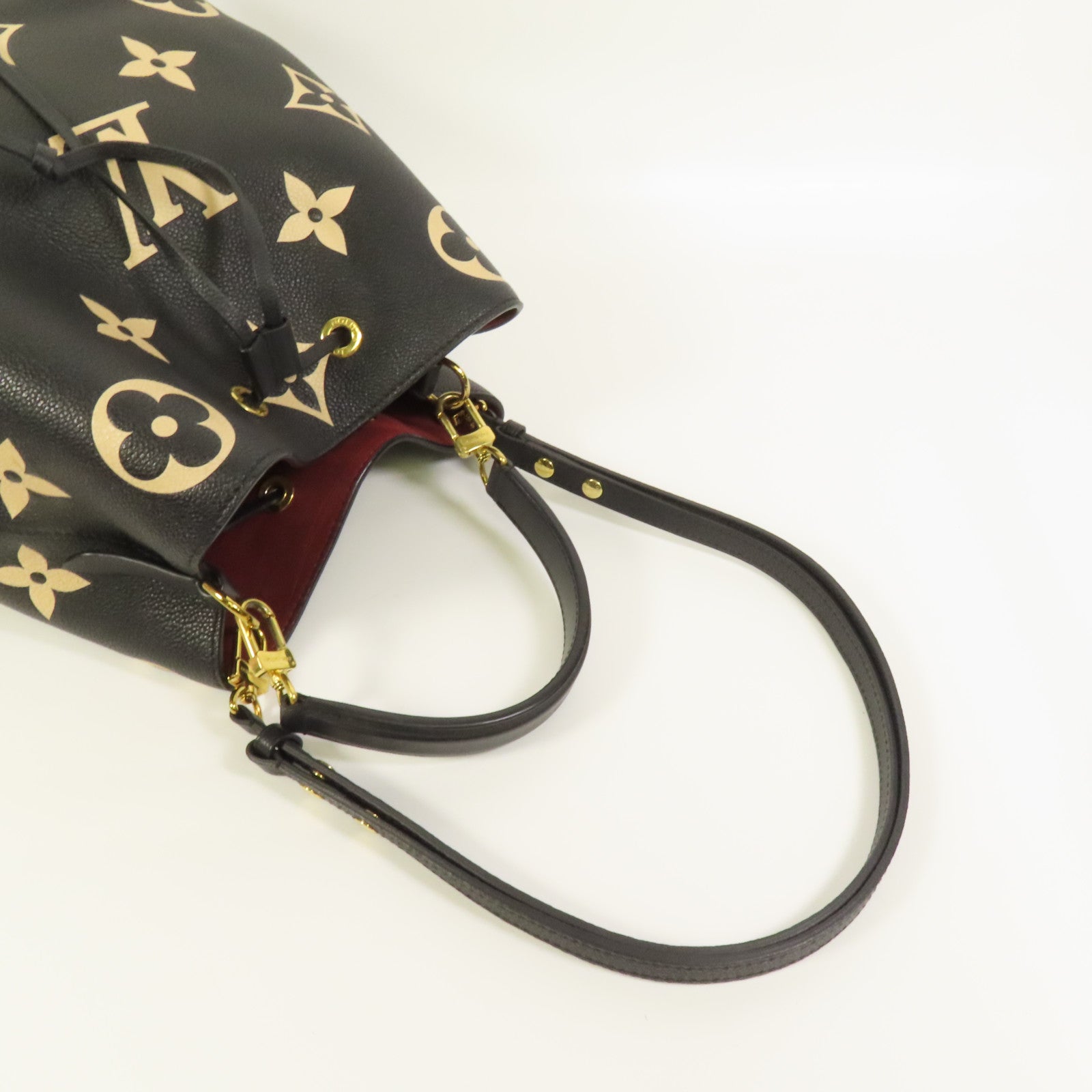 LOUIS VUITTON Monogram Empreinte Bicolor Neo Noe MM金扣手挽肩背兩用袋