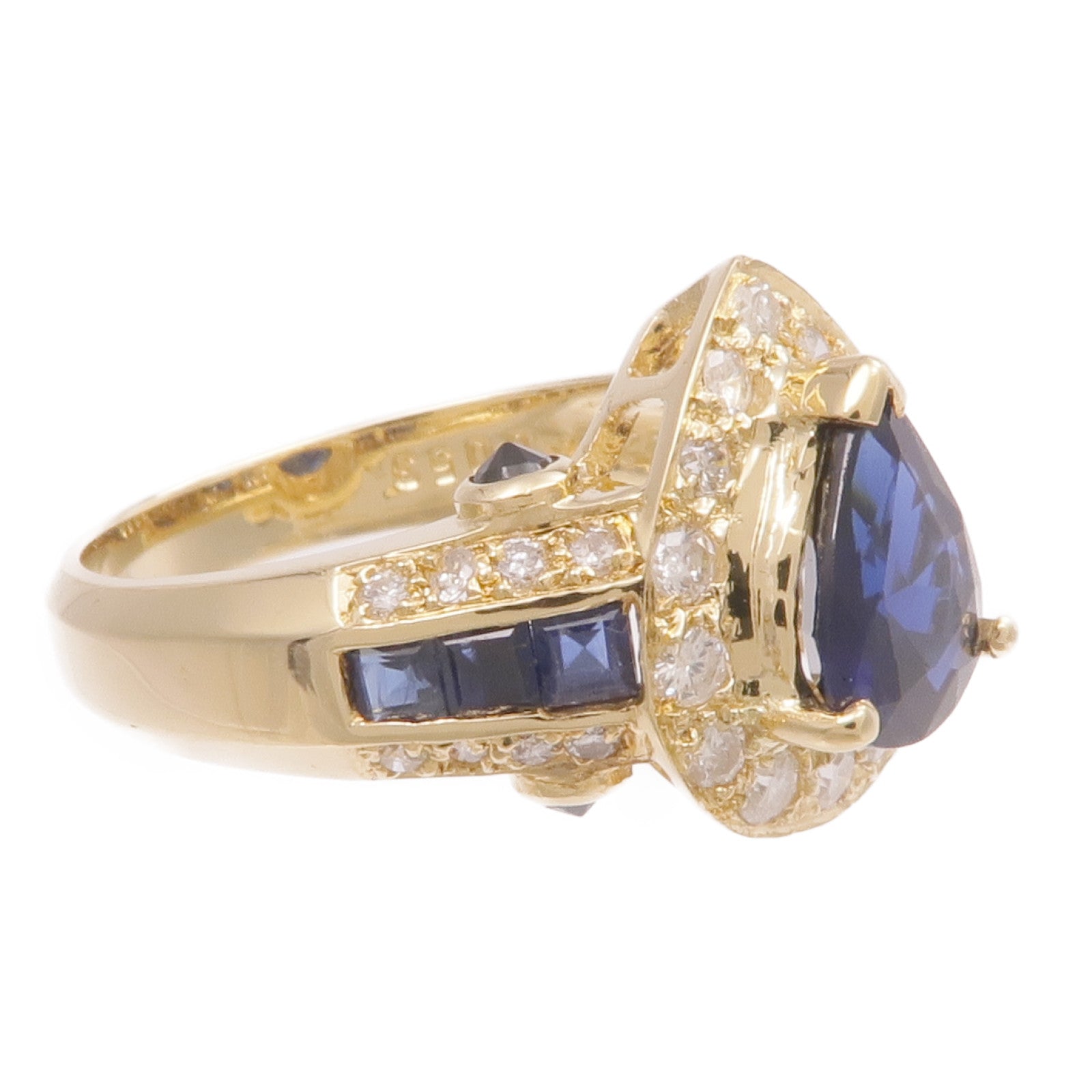 JEWELRY 18K黃金Sapphire Diamond Ring藍寶石/鑽石戒指US#6.25