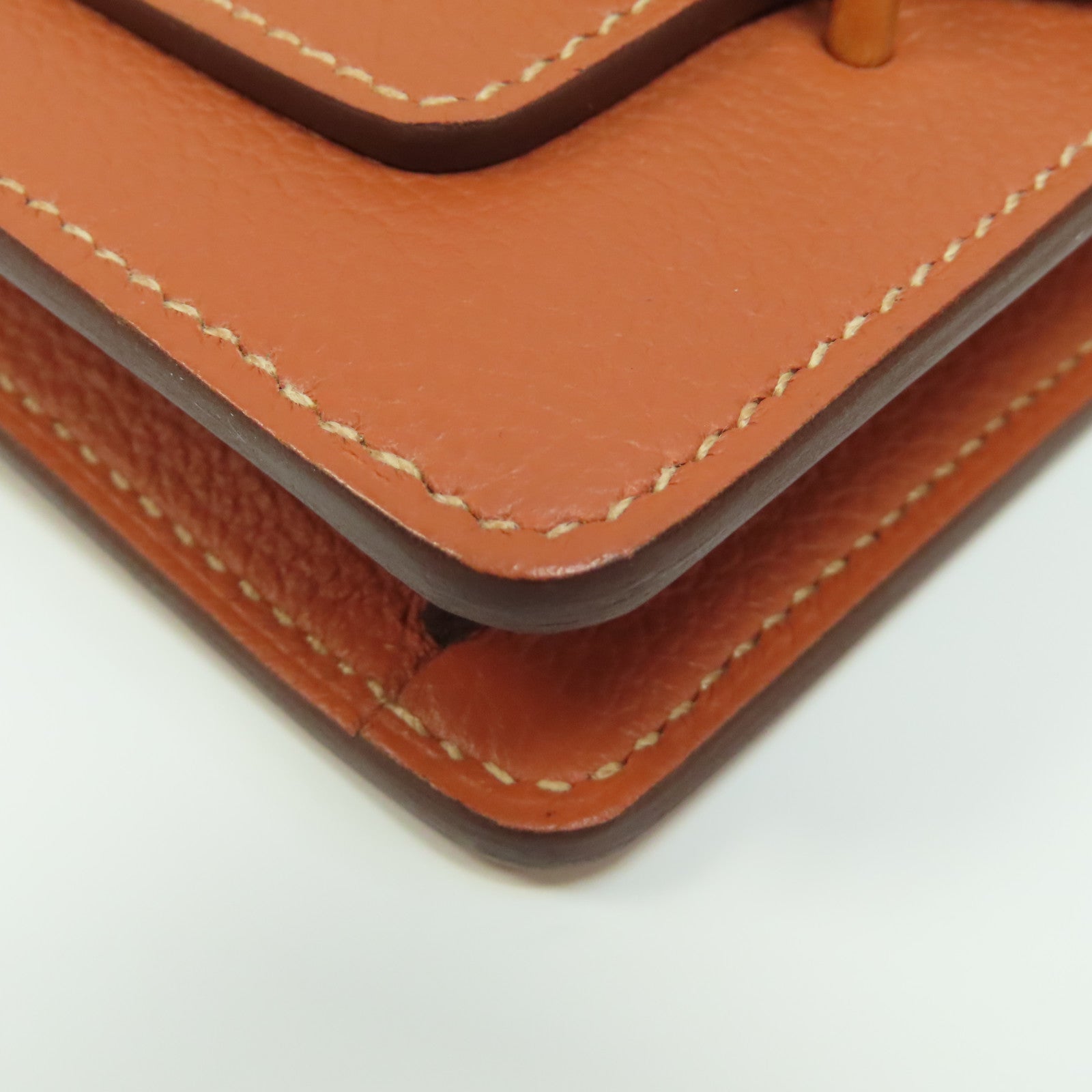 HERMES Evercolor皮革Roulis Slim金扣錢包啡色