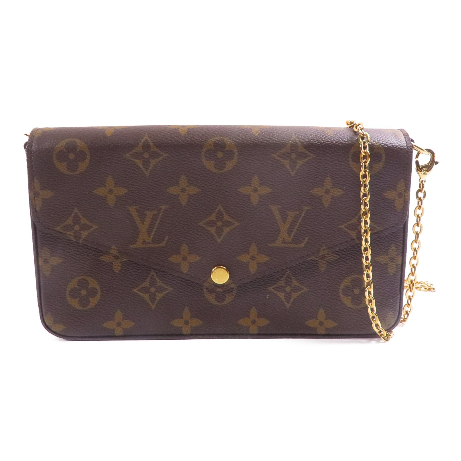 LOUIS VUITTON Monogram Pochette Felicie金扣鏈帶肩背袋