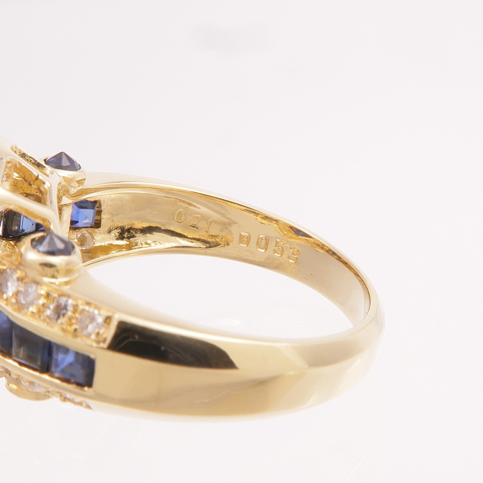 JEWELRY 18K黃金Sapphire Diamond Ring藍寶石/鑽石戒指US#6.25