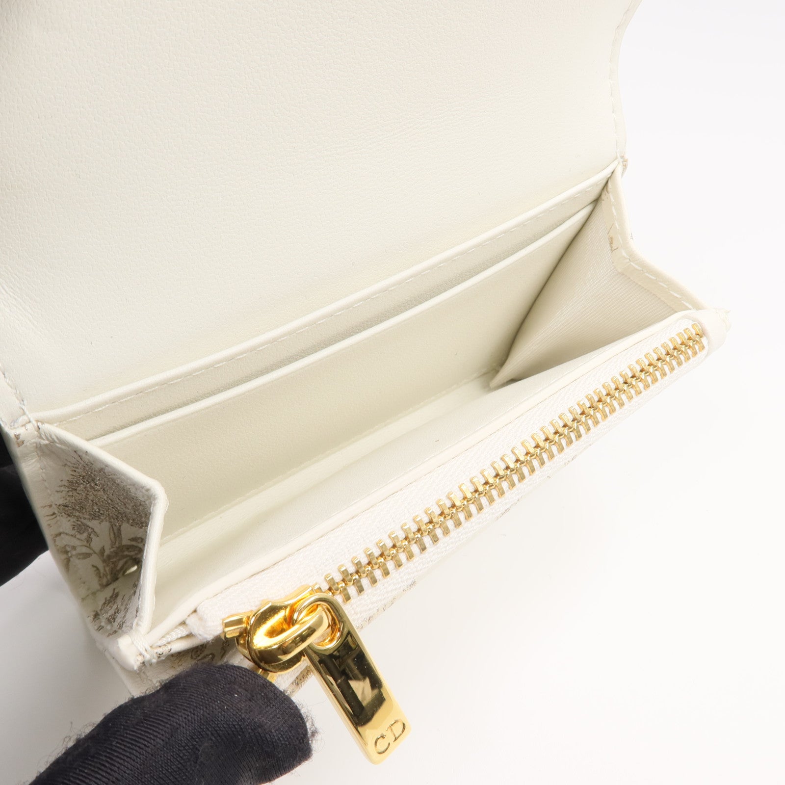 Dior 牛皮皮革Wallet金扣錢包