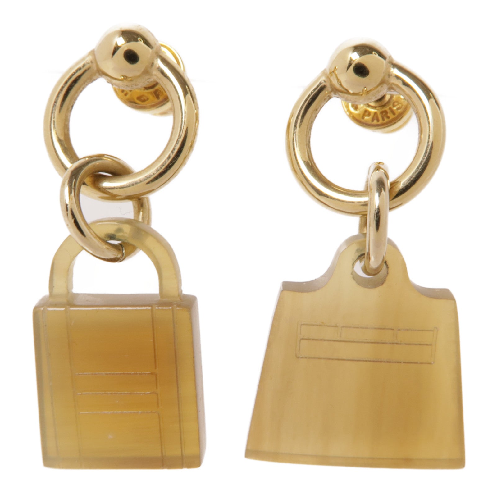 HERMES 水牛角/金屬Earrings耳環