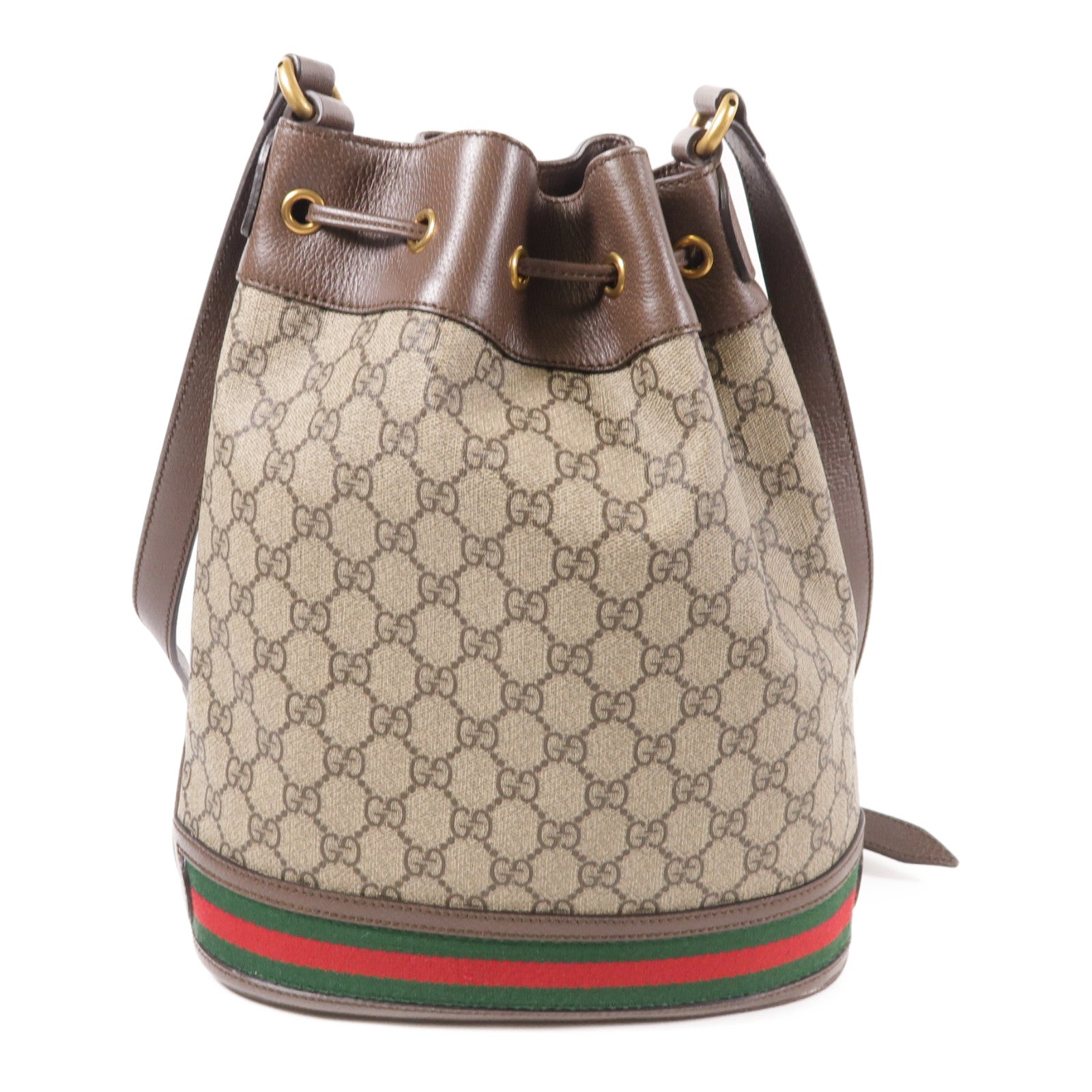 GUCCI 塗層帆布Shoulder Bag金扣肩背袋