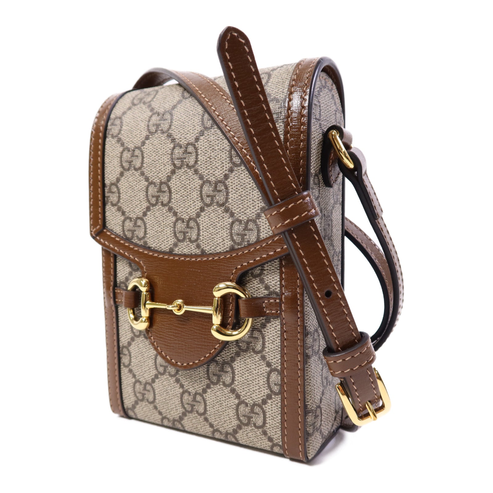 GUCCI 塗層帆布Horsebit 1955 Mini金扣肩背袋