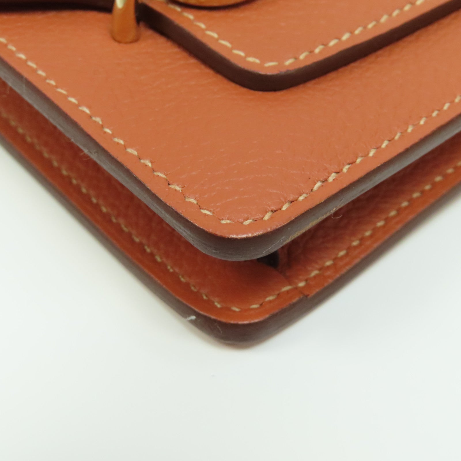 HERMES Evercolor皮革Roulis Slim金扣錢包啡色