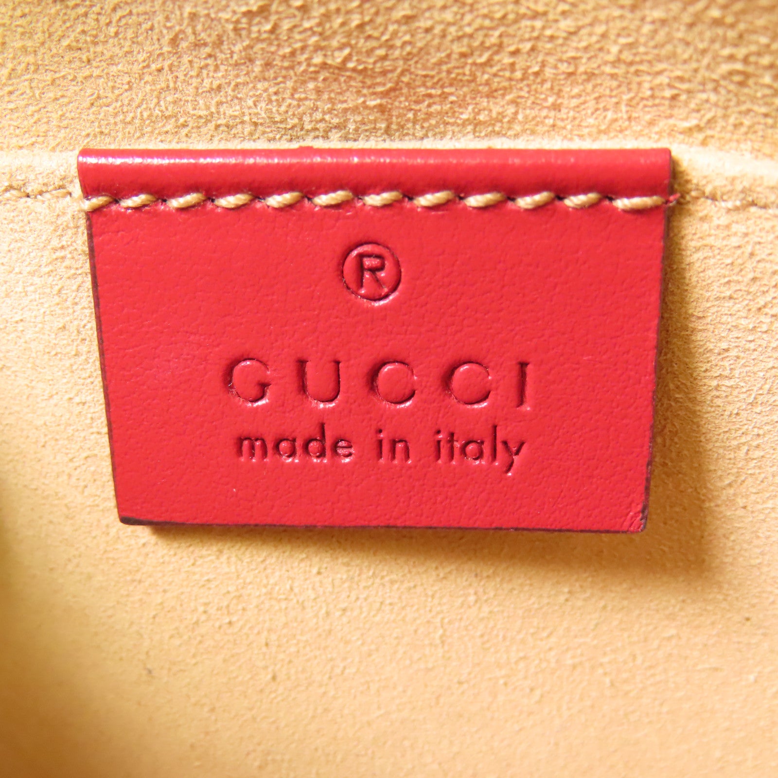 GUCCI GG GHW GG Marmont Mini Shoulder Bag 448065 Calfskin Leather Red