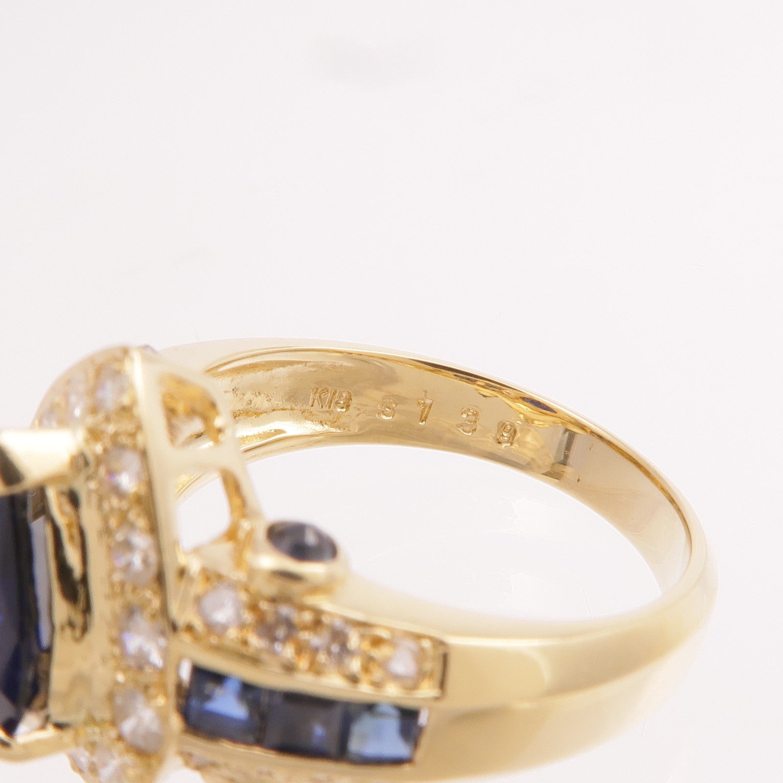 JEWELRY 18K黃金Sapphire Diamond Ring藍寶石/鑽石戒指US#6.25