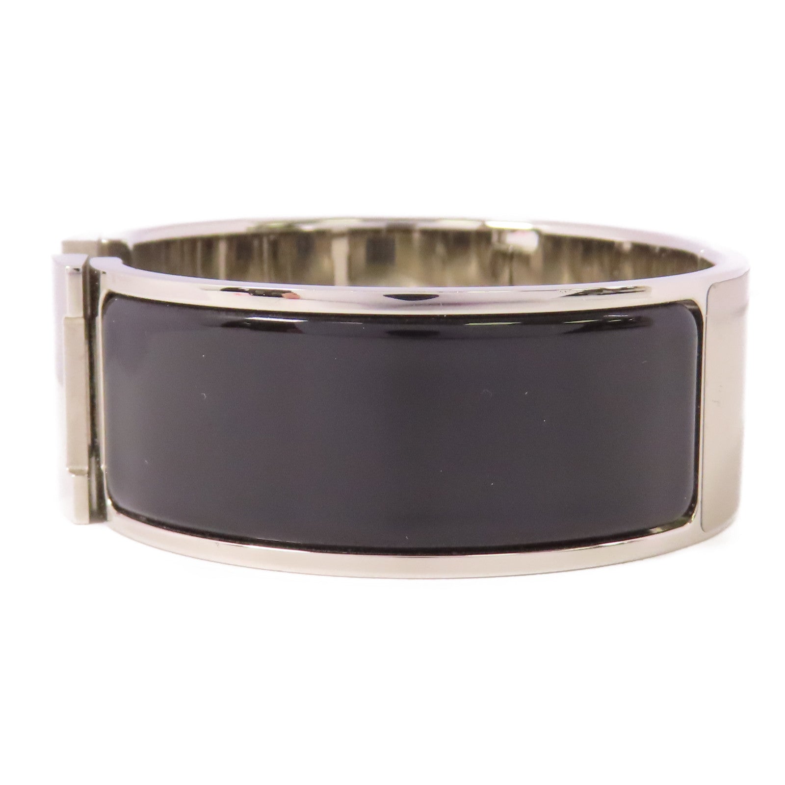 HERMES 金屬/琺瑯Clic Clac H手鐲Noir