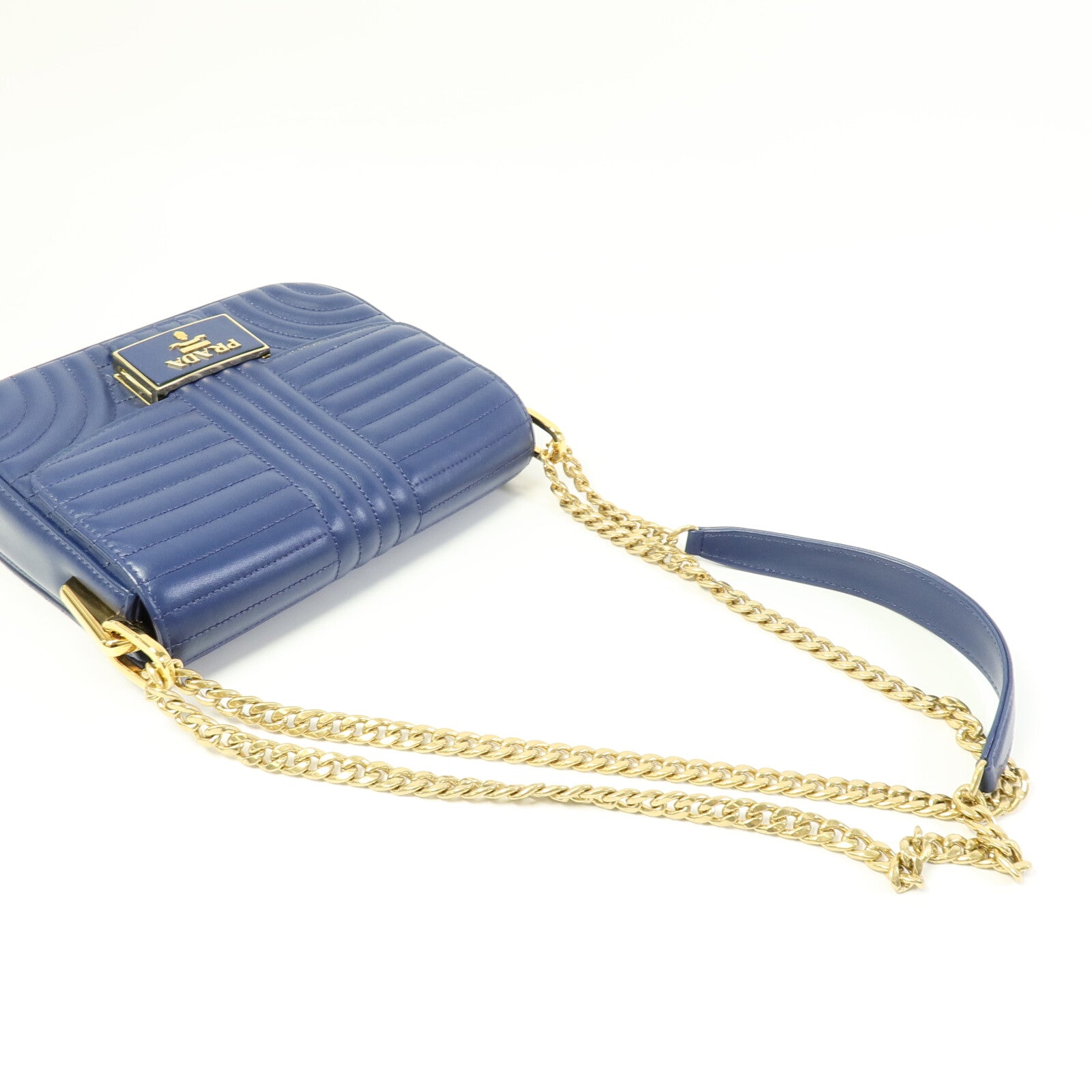 PRADA 牛皮皮革Shoulder Bag鏈帶肩背袋
