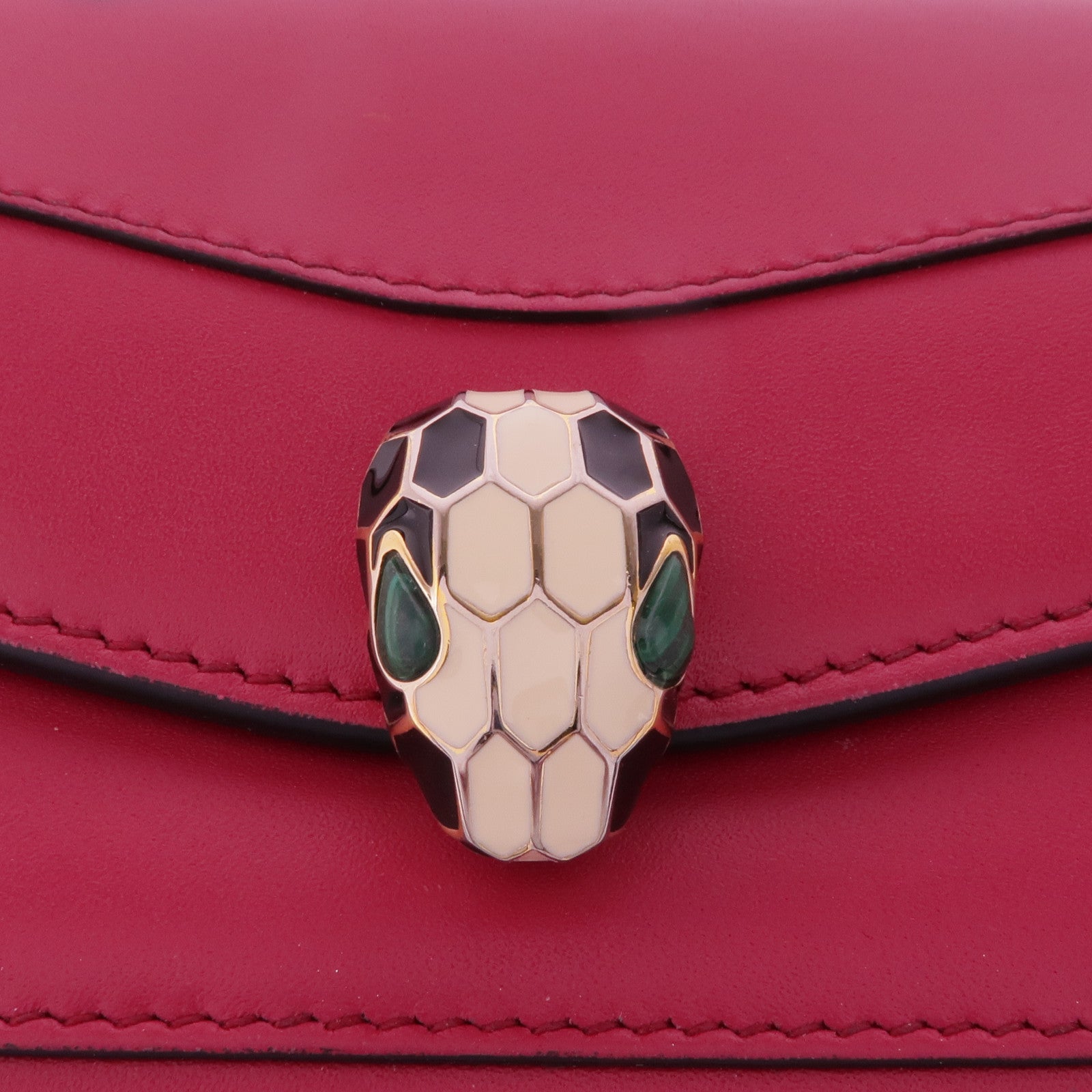 BVLGARI 牛皮皮革Serpenti Forever Wallet金扣長錢包