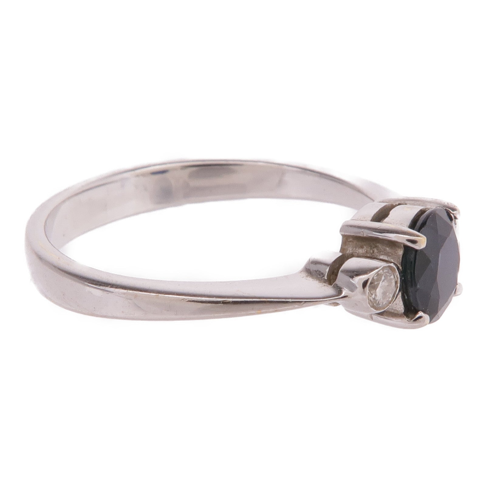 JEWELRY 【激減優惠】18K白金Sapphire Diamond Ring藍寶石/鑽石戒指US#6.25