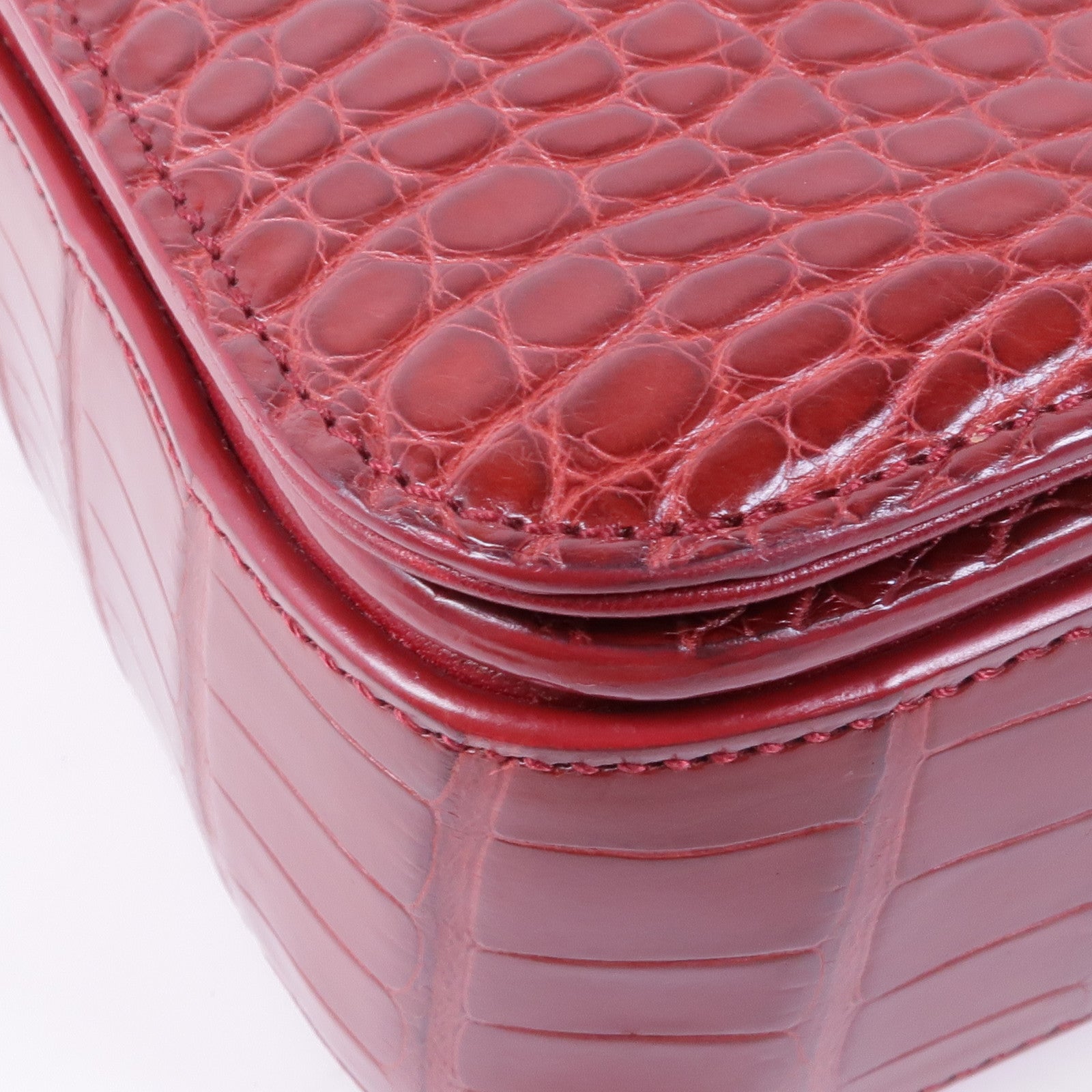 SAINT LAURENT 鱷魚皮革Classic Universite金扣肩背袋