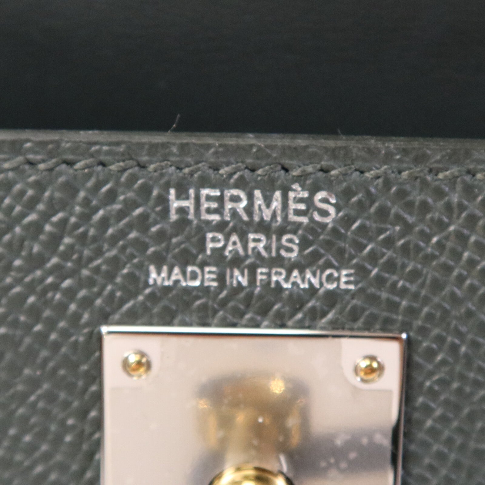HERMES Epsom皮革Kelly Elan肩背袋Vert Mangrove