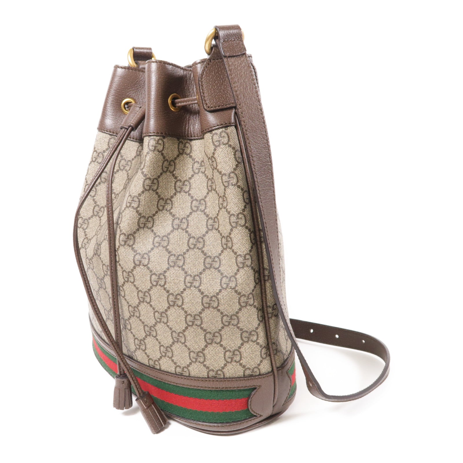 GUCCI 塗層帆布Shoulder Bag金扣肩背袋