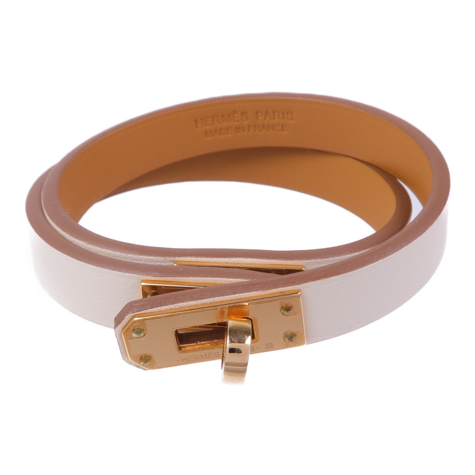 HERMES Swift皮革Mini Kelly Double Tour Bracelet金扣手帶