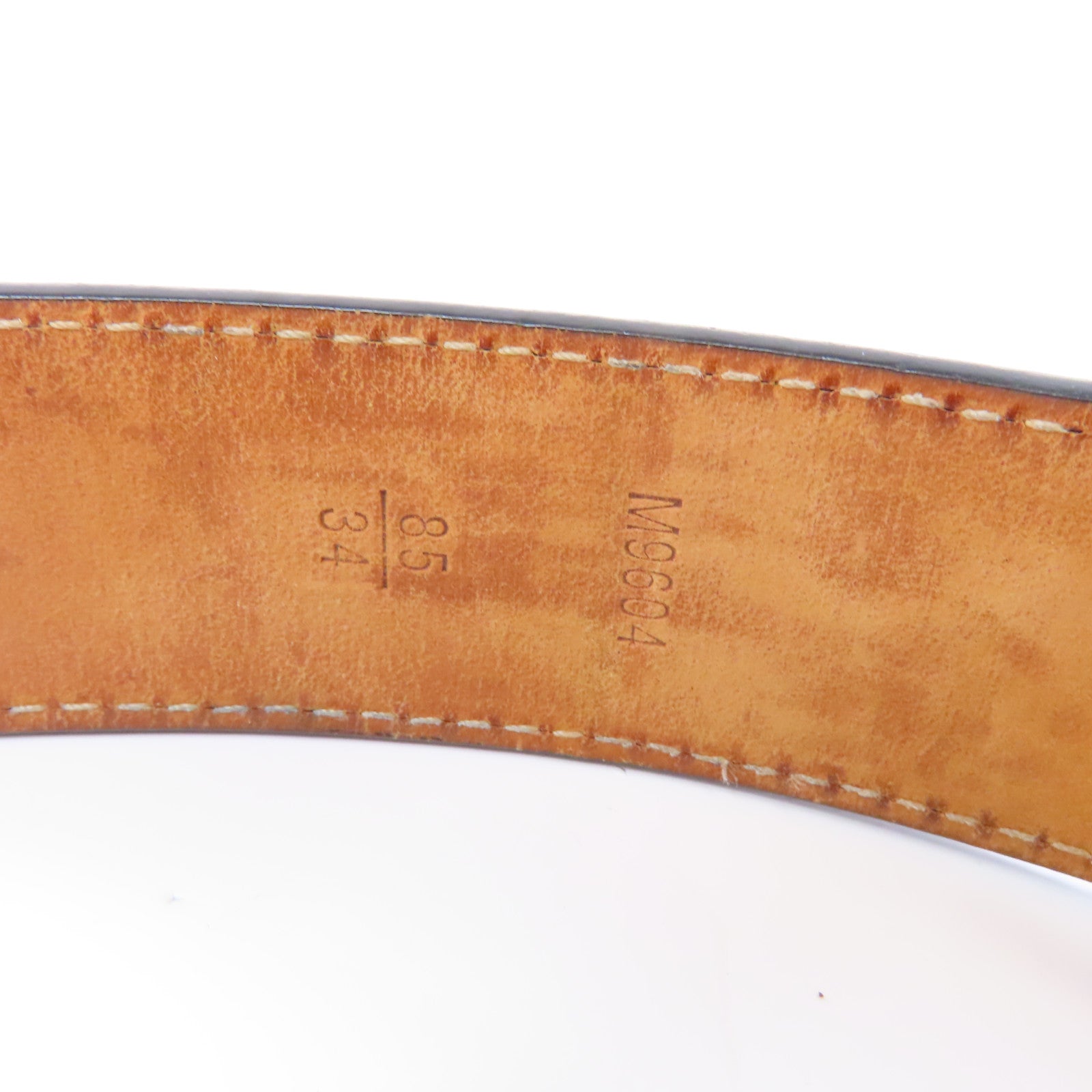LOUIS VUITTON Epi Belt 85cm銀扣皮帶黑色