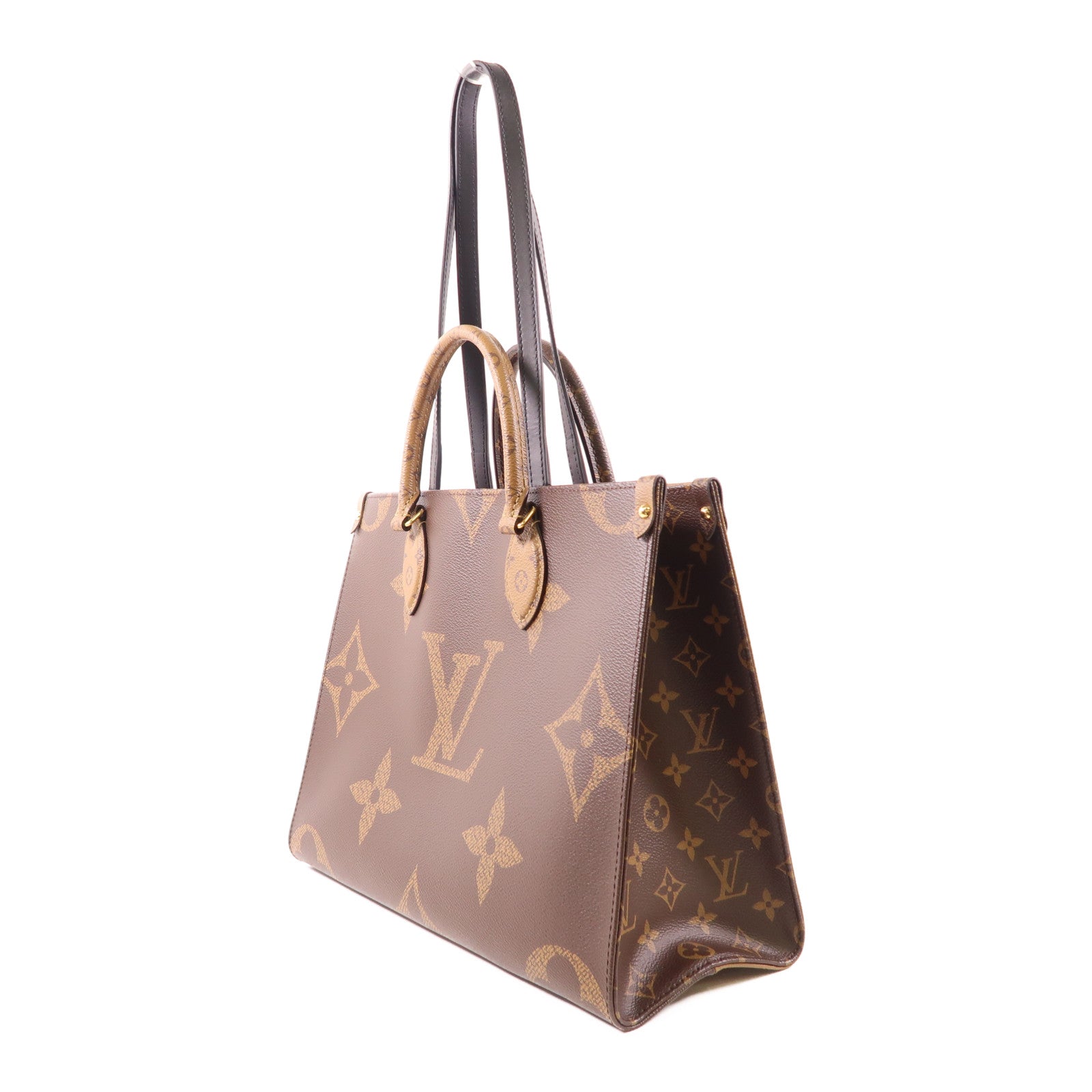 LOUIS VUITTON Monogram Giant On The Go MM金扣手挽肩背兩用袋
