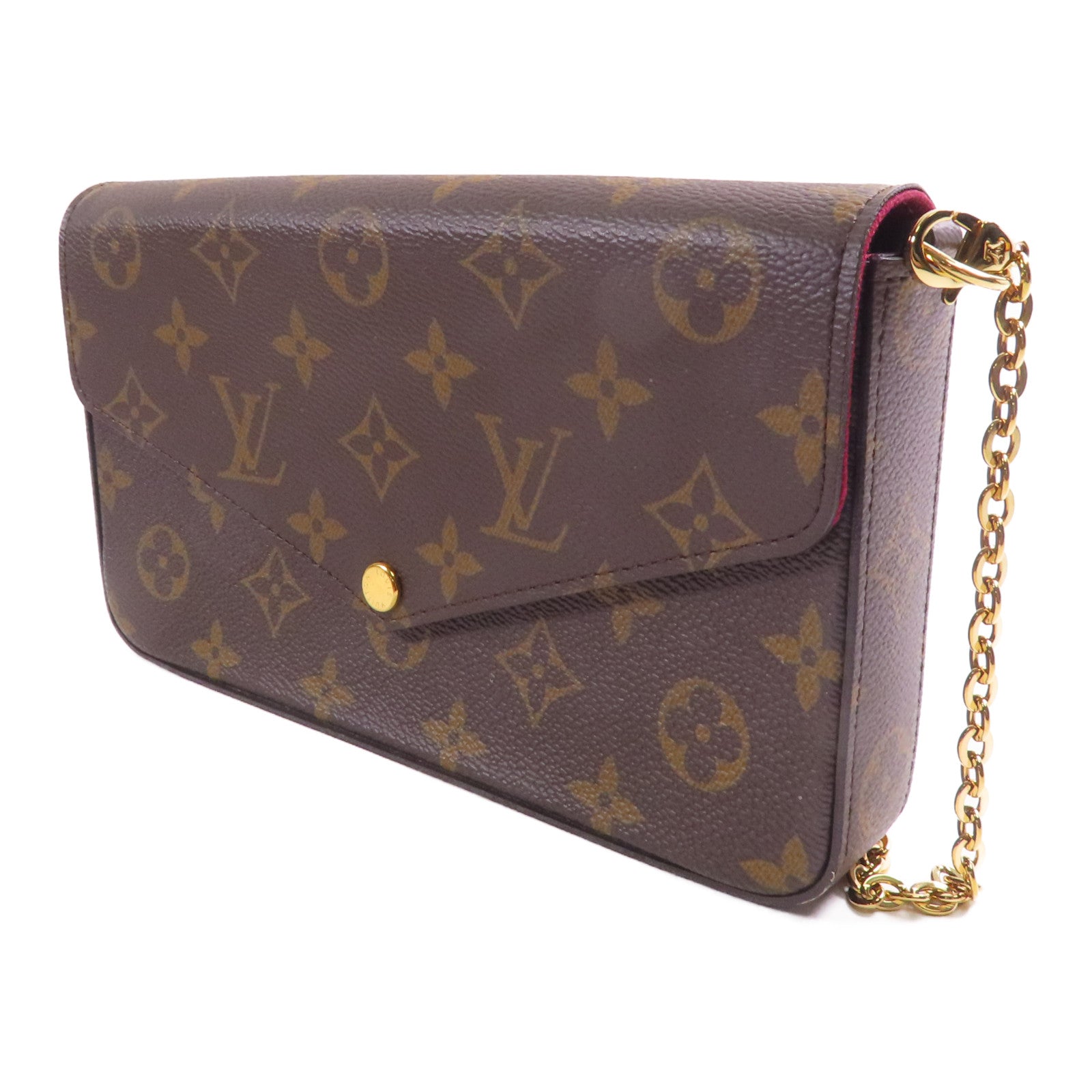 LOUIS VUITTON Monogram Pochette Felicie金扣鏈帶肩背袋