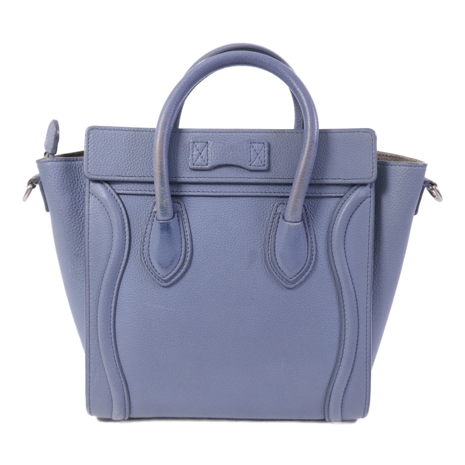 CELINE 牛皮皮革Nano Luggage銀扣手挽肩背兩用袋
