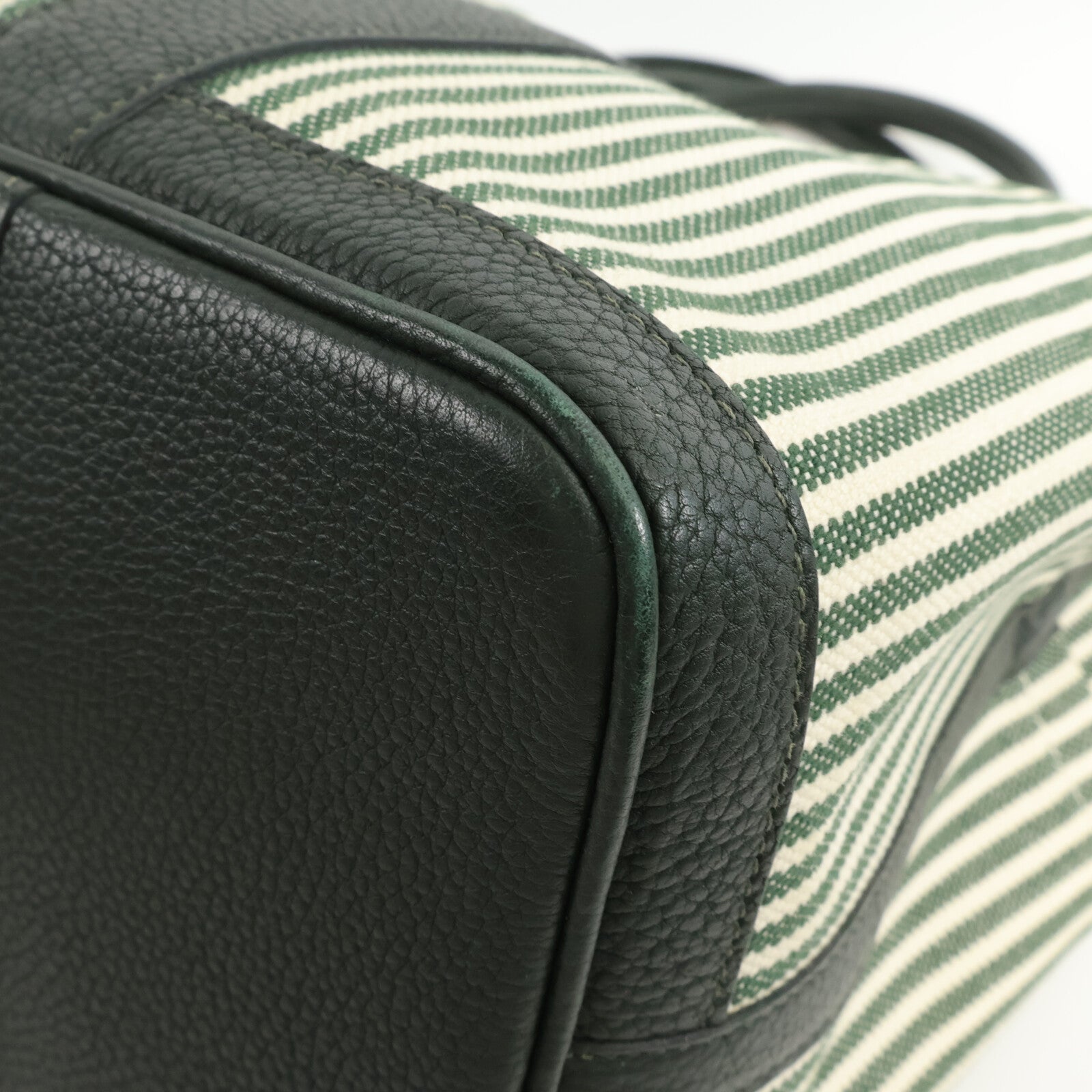HERMES 帆布Garden Party Pocket 36手挽肩背兩用袋Vert Anglais/Vert Fo
