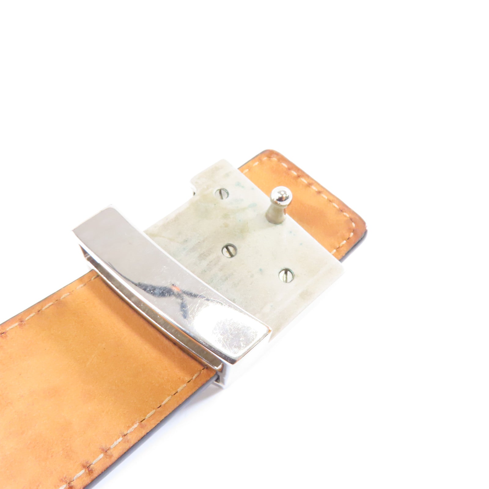 LOUIS VUITTON Epi Belt 85cm銀扣皮帶黑色