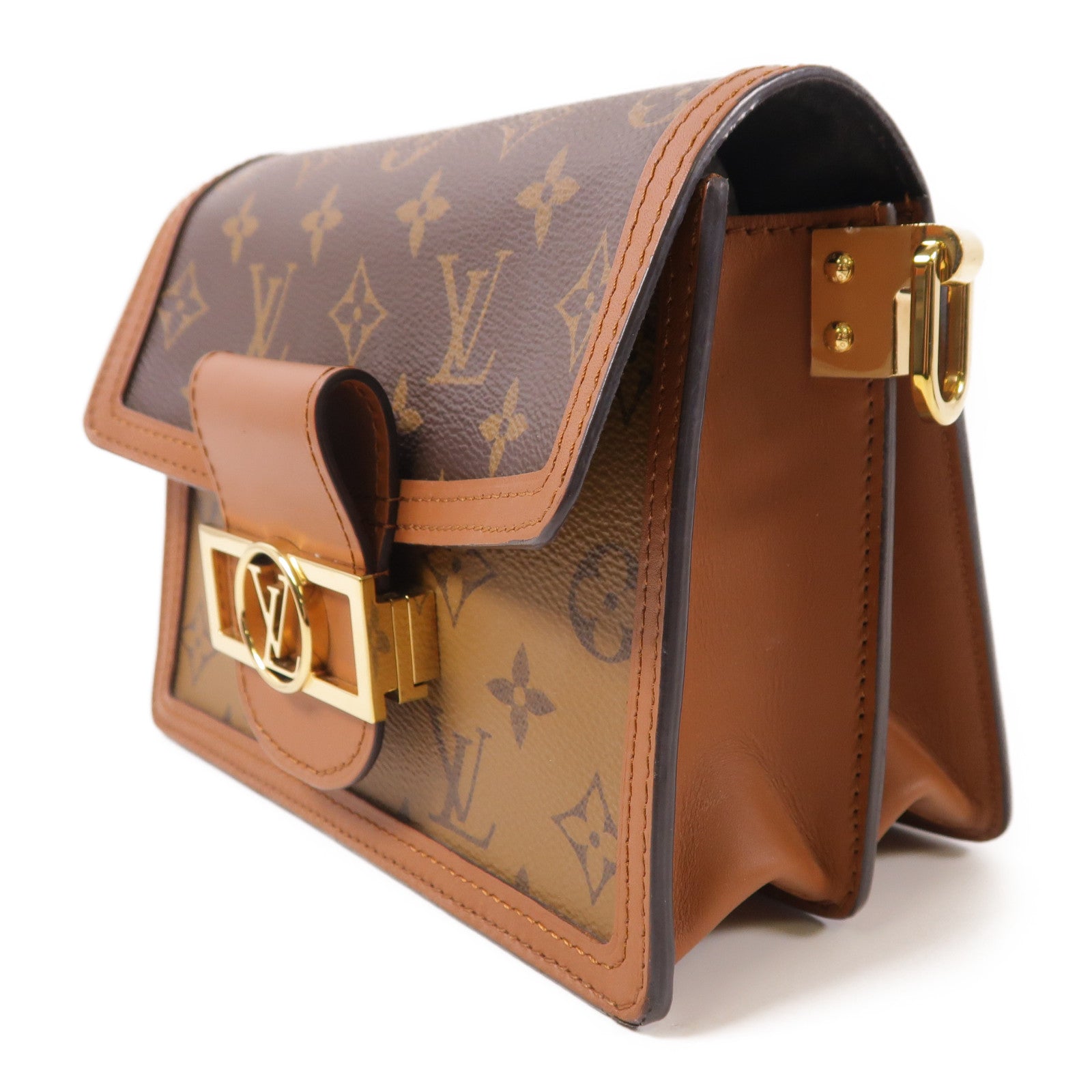 LOUIS VUITTON Monogrqam Reverse Mini Dauphine肩背袋棕色