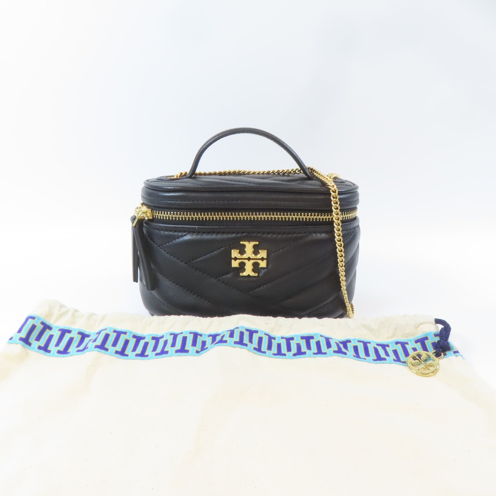 Tory Burch 羊皮皮革2 Way Chain Shoulder Bag金扣鏈帶手挽肩背兩用袋黑色