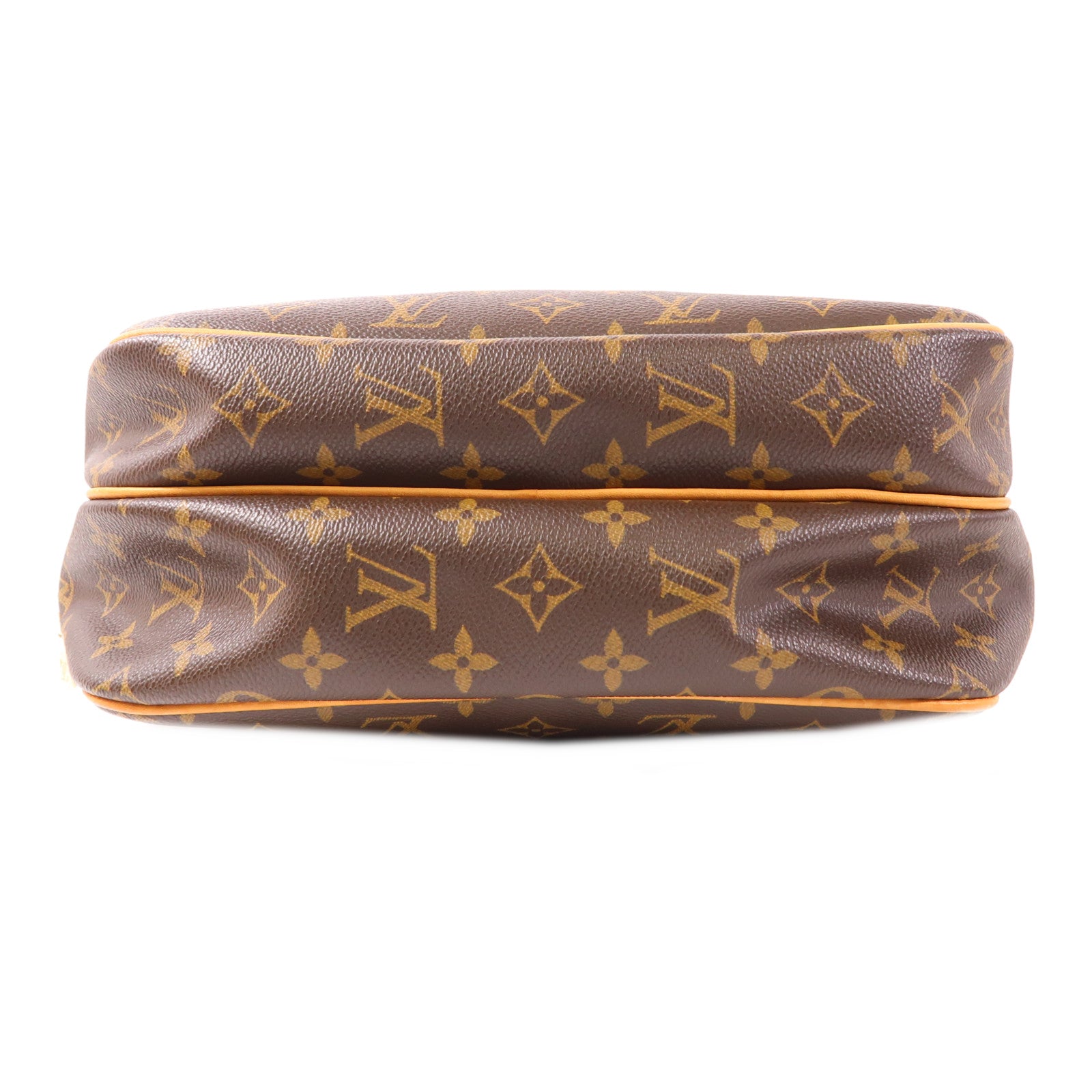 LOUIS VUITTON Monogram Reporter PM金扣肩背袋棕色