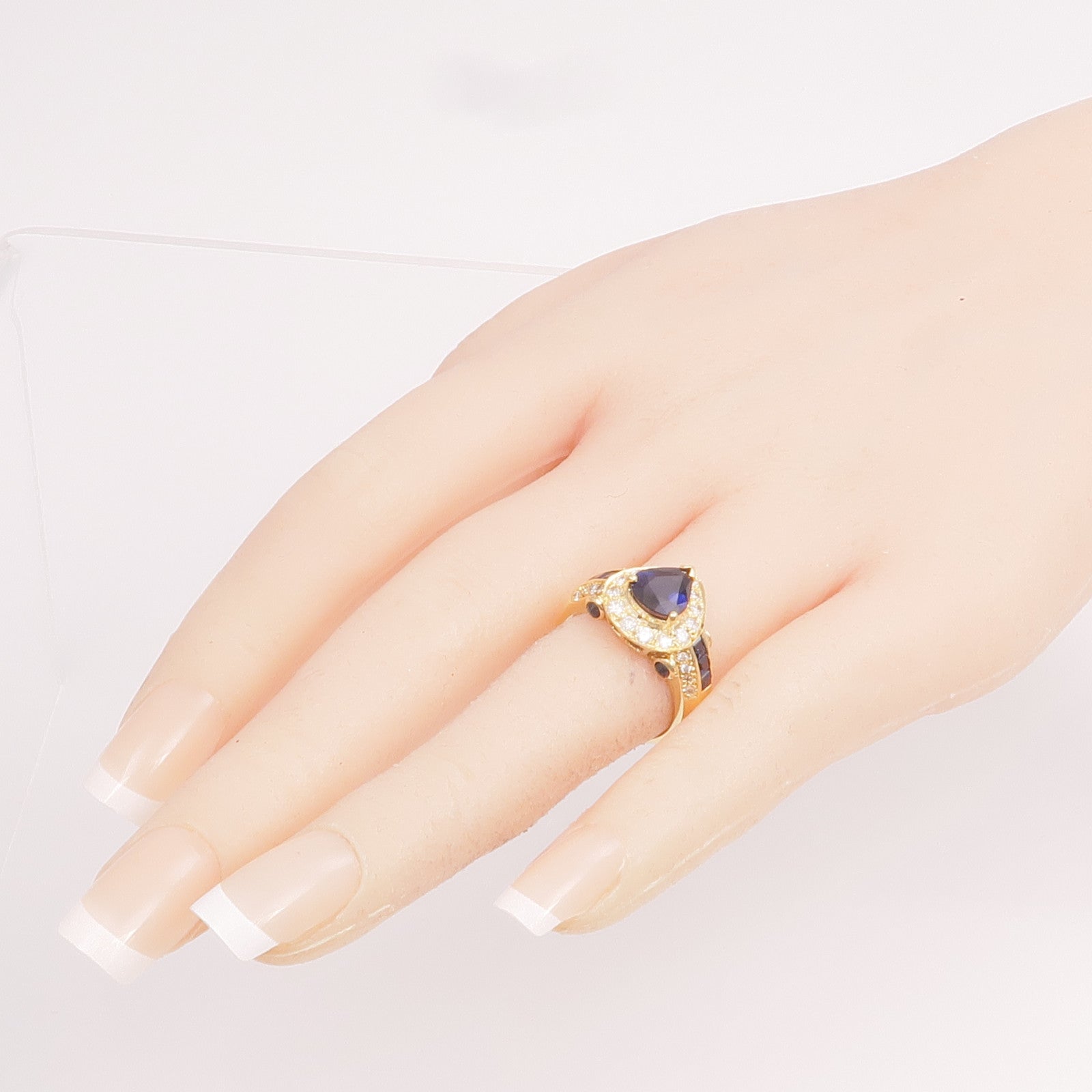 JEWELRY 18K黃金Sapphire Diamond Ring藍寶石/鑽石戒指US#6.25