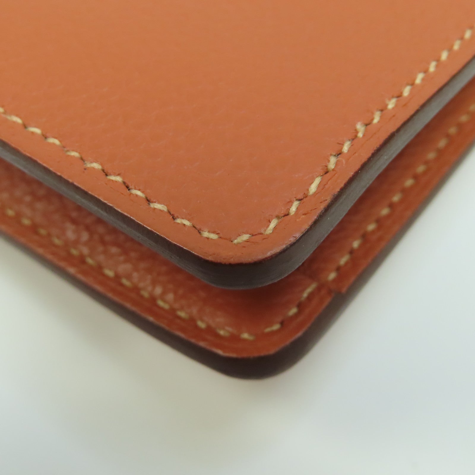 HERMES Evercolor皮革Roulis Slim金扣錢包啡色