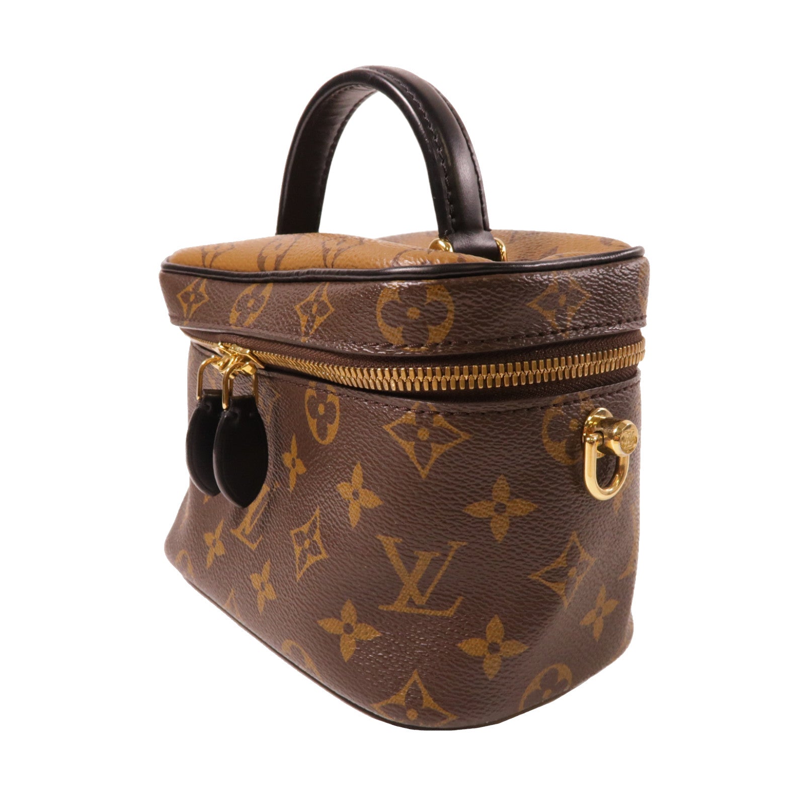 LOUIS VUITTON Monogram Vanity PM金扣手挽肩背兩用袋啡色