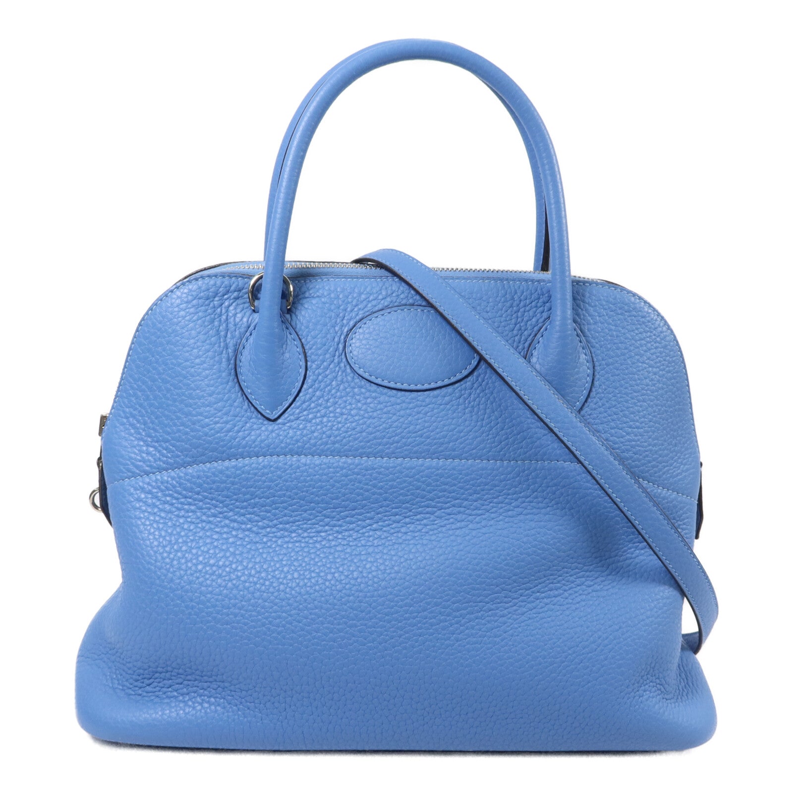 HERMES Clemence皮革Bolide 31手挽肩背兩用袋Bleu Paradis